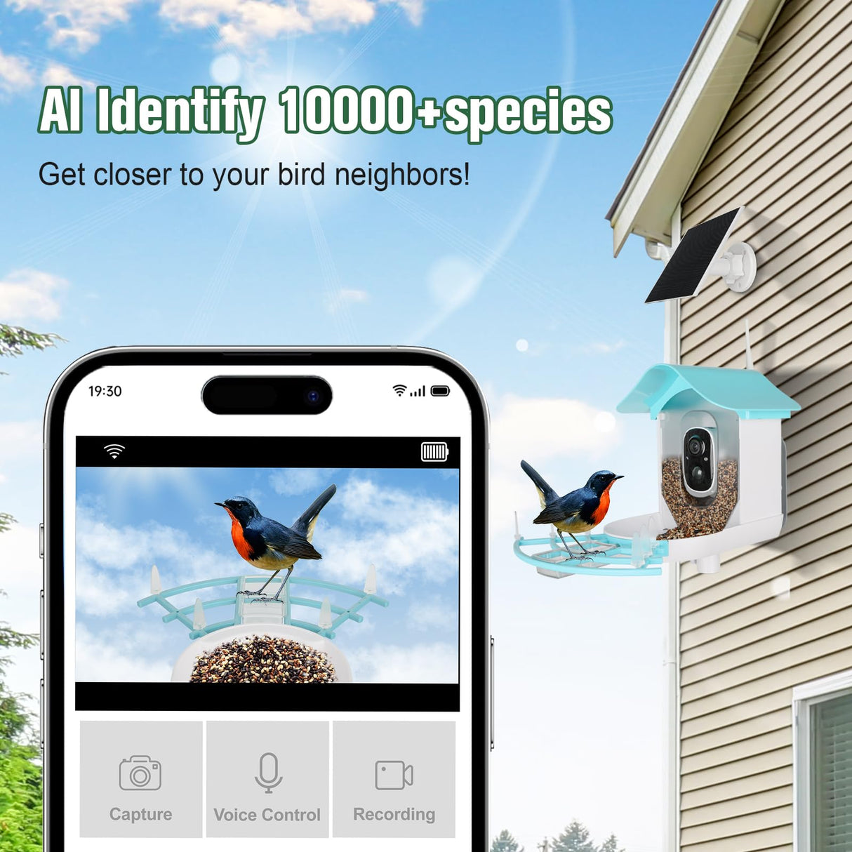 Bird Feeder with Camera,AI Identify Birds Species,Solar Powered,Auto Record Videos in Backyard,Instant Notifications,Ideal Gift for Family and Bird Lovers ANMESC