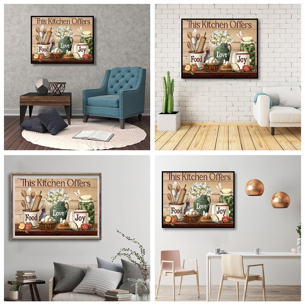 JFYHAB Kitchen Diamond Art Kits for Adults, Food Diamond Painting Kits for Adults Beginners, DIY 5D Diamond Painting with Round Gem Art Kits for Adults for Gift Home Wall Decor 12x16 Inch JFYHAB