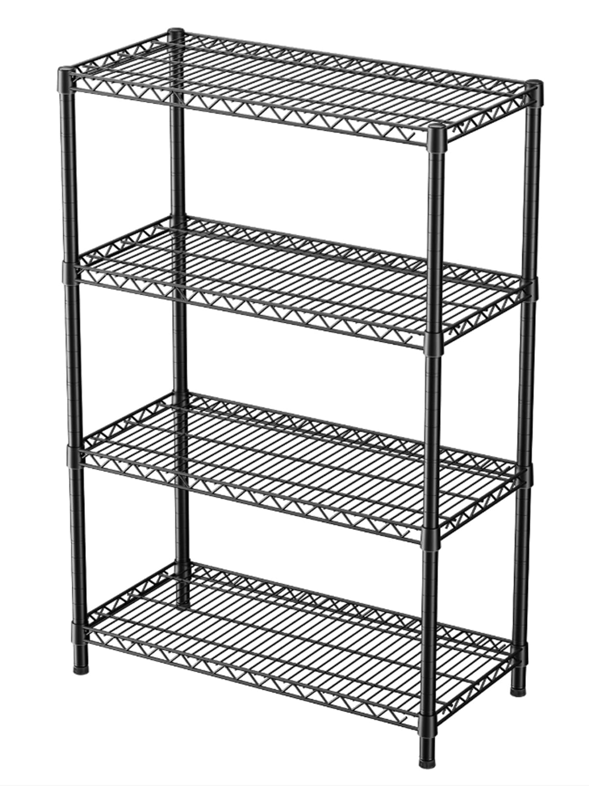 Golpart 4 Tier Heavy Duty Shelves Adjustable Storage Shelf Organizer Metal Garage Wire Shelving Unit Pantry 18" D x 36" W x 59" H,Black Golpart