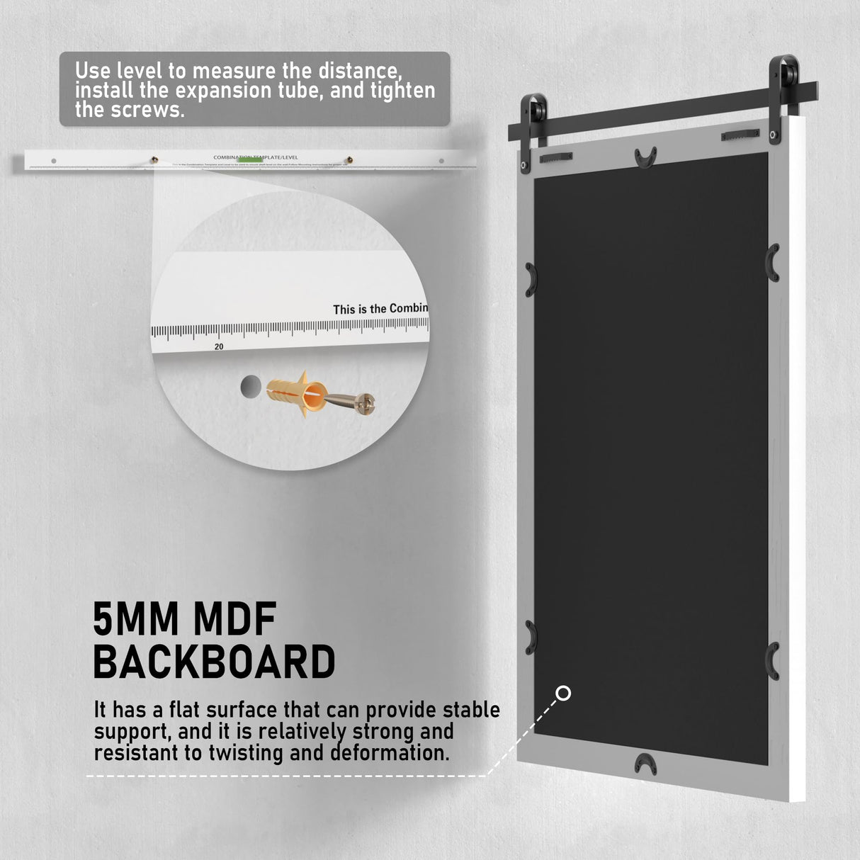 Farmhouse Bathroom Mirror, White Rustic Vanity Mirror Wood Framed Decrative Mirrors, Barn Door Style Decor Entryway Bedroom 22x30INCH Horizontal PAIHOME