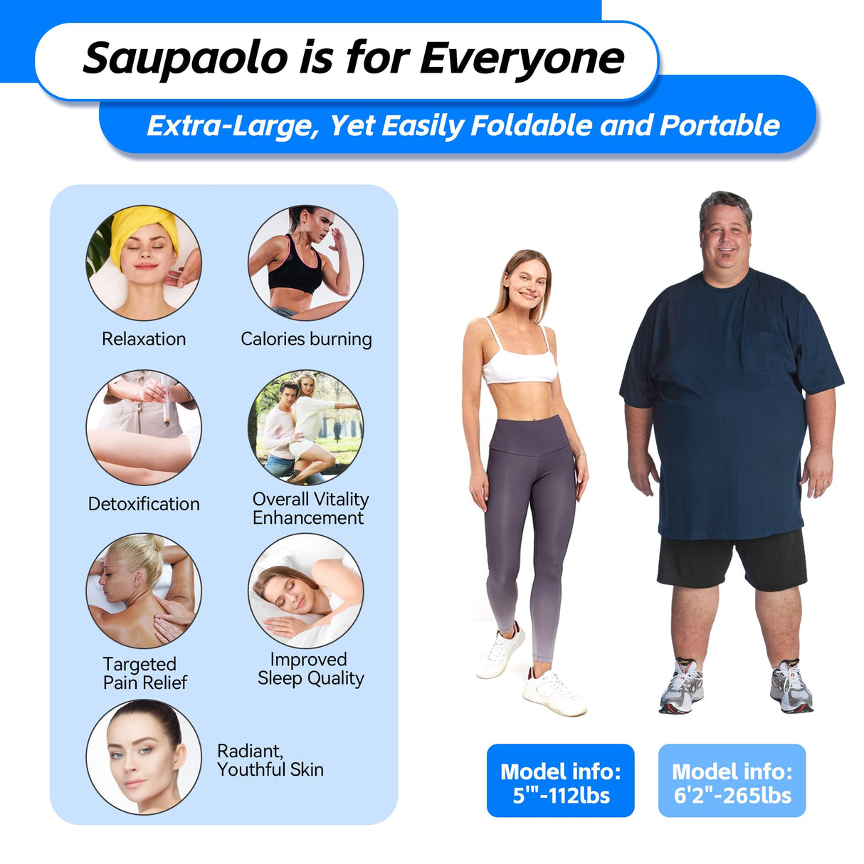 Infrared Sauna Blanket-Sauna Blanket, Far Infrared Sauna, Portable Infrared Sauna for Home, 176℉ Max, 30-90 MinTimer, 6 ft X 3 ft Saupaolo