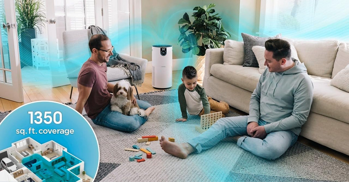 SHARK UA205 Nanoseal HEPA Air Purifier MAX with Clean Sense, Covers 1350 Sq Ft, XL Room, Captures 99.98% of Dust & Allergens, White (Renewed) Shark