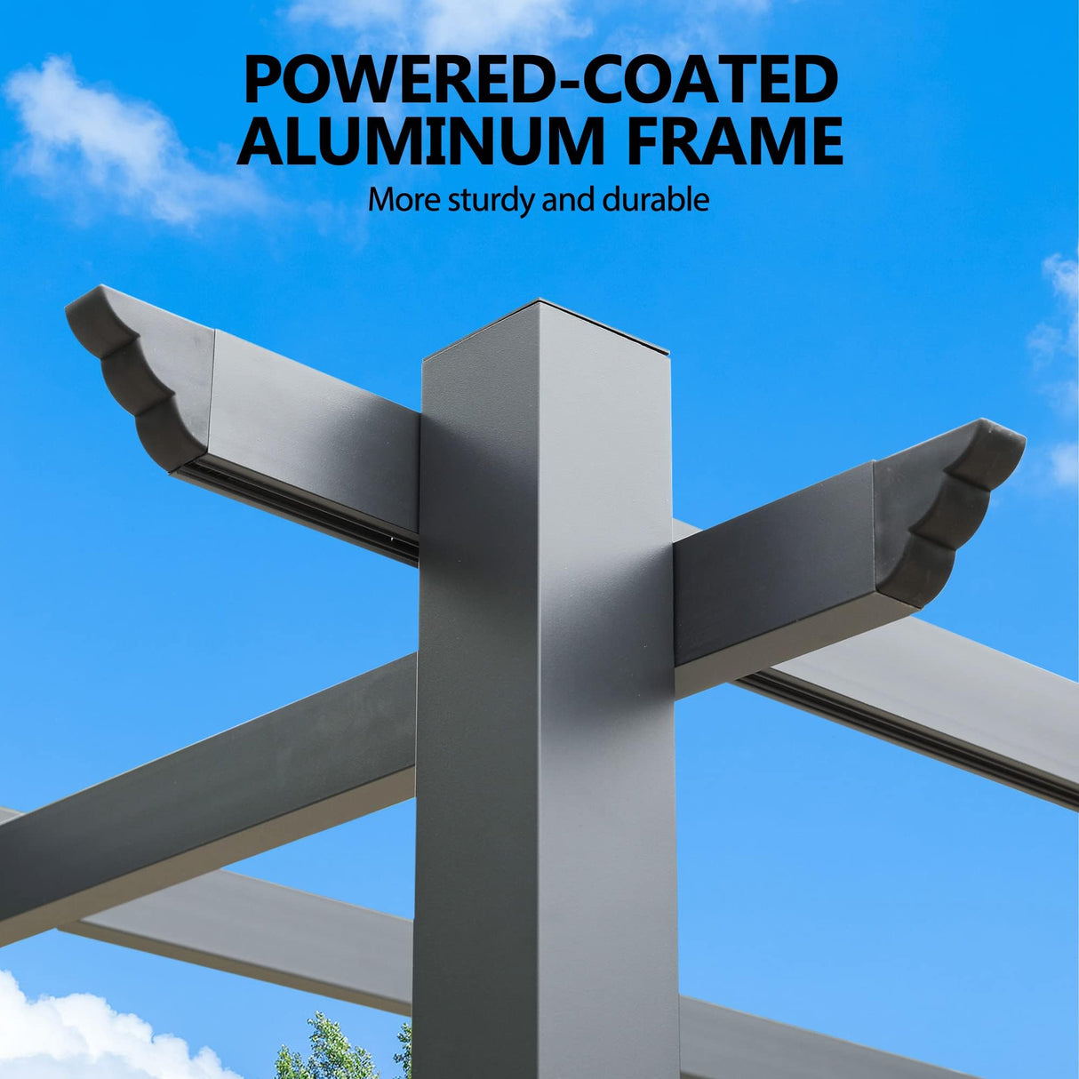 10‘x10’ Louvered Pergola, Retractable with Sun Shade Canopy Patio Pergola, Heavy Duty Aluminum Pergolas for Gardens, Pavilion Grill Gazebo, Backyards and Decks, Grape Trellis (Khaki) HOWSVN