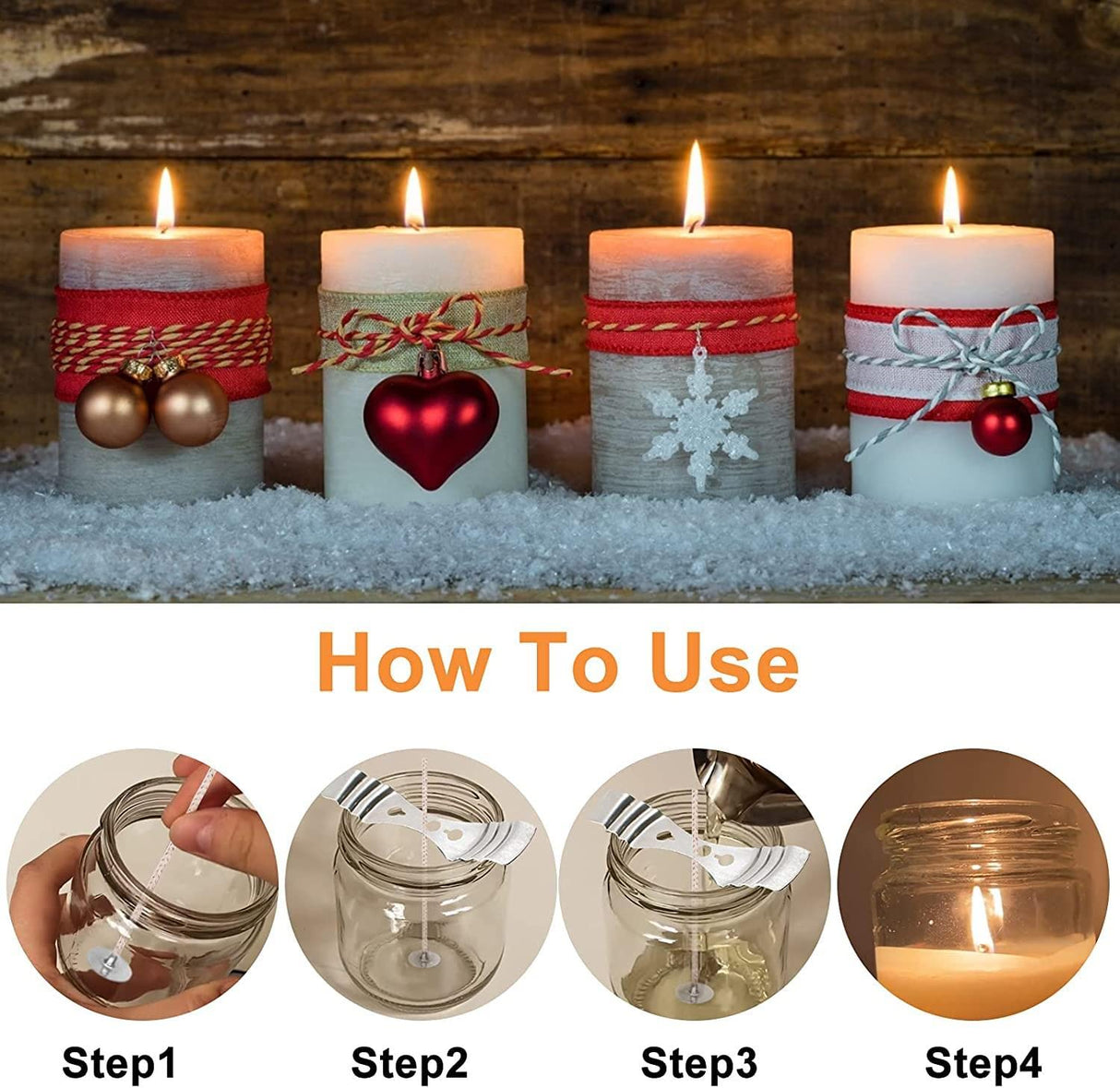 CD Series Candle Wicks for Soy Candles,100pcs CD 12 6" Pretabbed Wicks,Cotton & Paper Wicks for Candle Making GSXRB