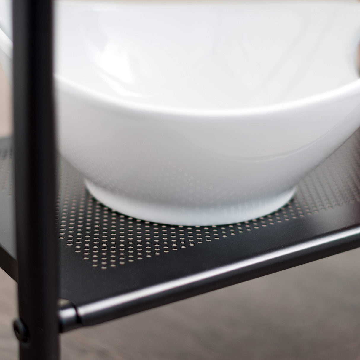 IRIS USA Slim Wood and Metal Rolling Storage Cart, Brown IRIS