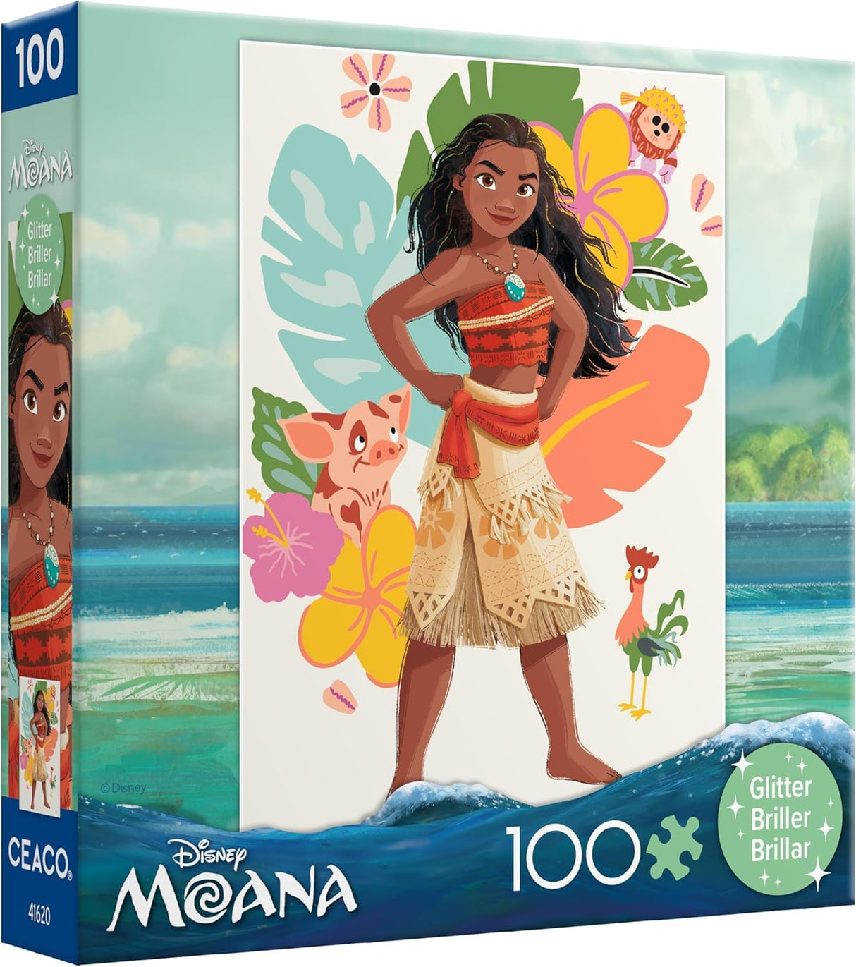 Ceaco - Disney - Moana - Glitter Puzzle - 100 Piece Jigsaw Puzzle Ceaco