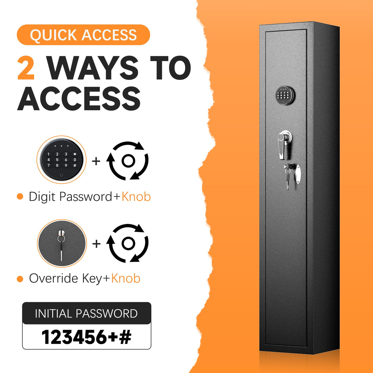 INTERGREAT 2-6 Gun Safe, Gun Cabinet for Rifles, Rifle Gun Safes for Home,Quick Access Rifle Safe with Digital Keypad INTERGREAT