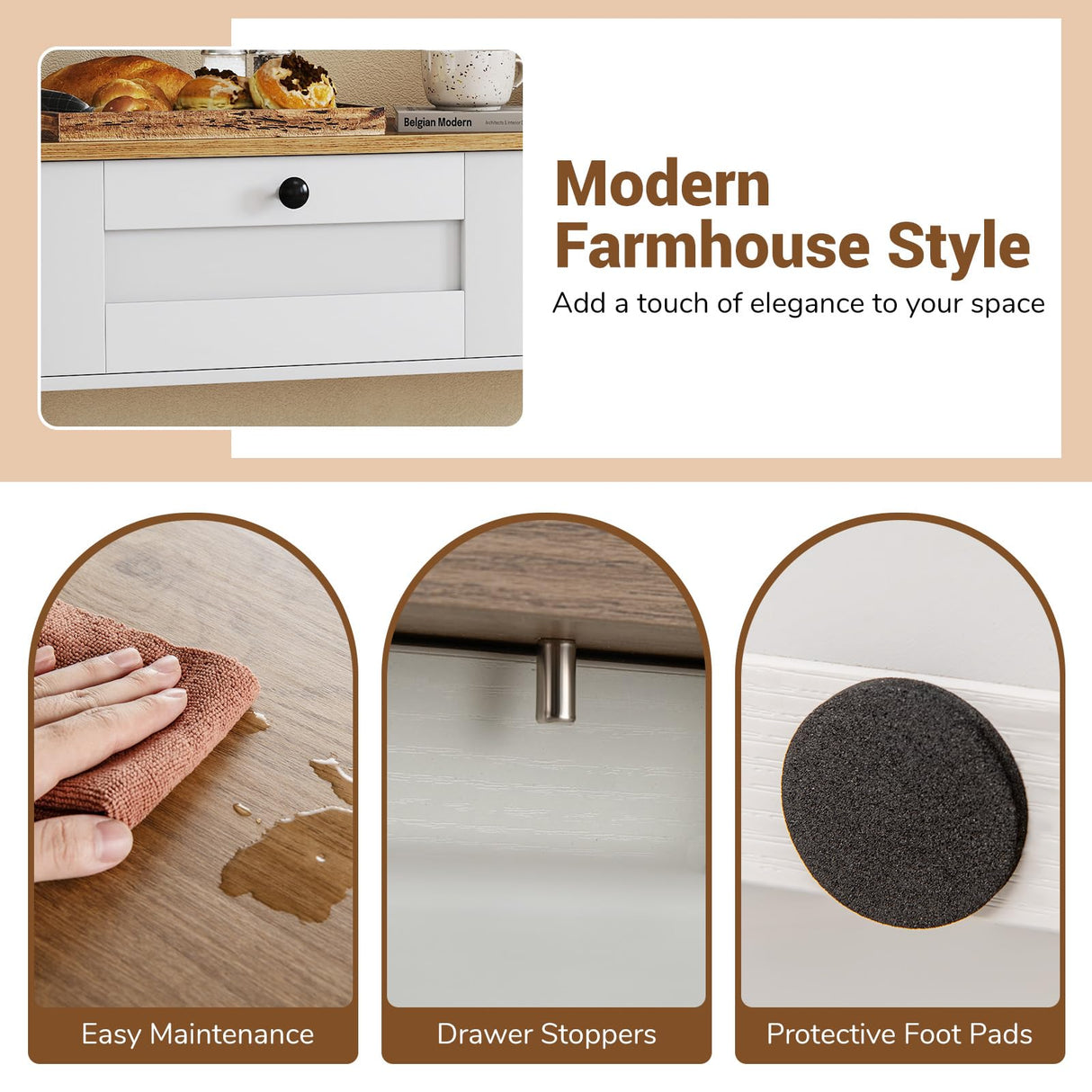 Giantex 42" Farmhouse Console Table with 2 Drawers, Modern Wood Entryway Table, Narrow Long Sofa Tables with Open Storage Shelf for Living Room, Hallway, Entrance, Foyer, Rustic Vintage, White & Brown Giantex