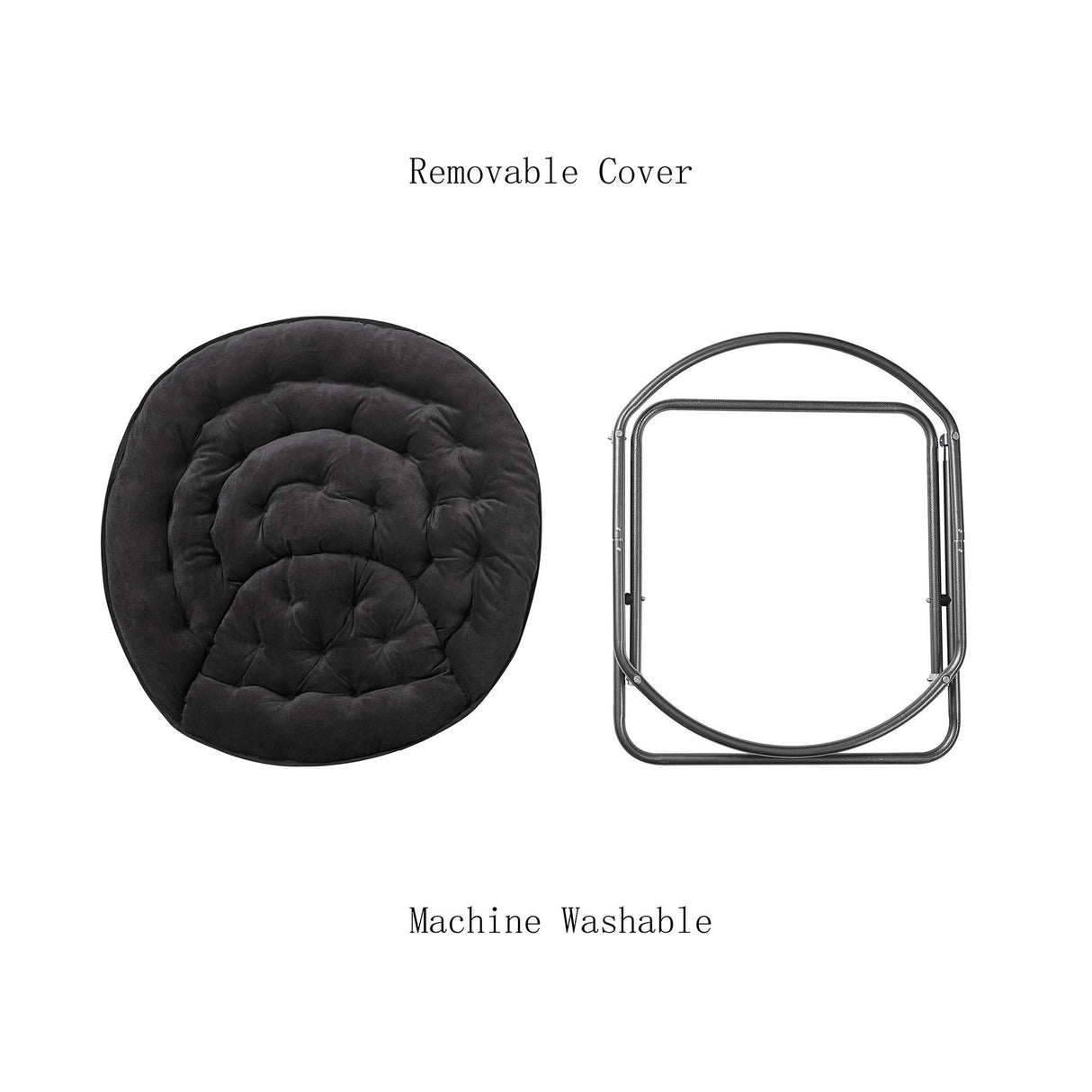 DormCo Papasan Moon Chair - Black DormCo