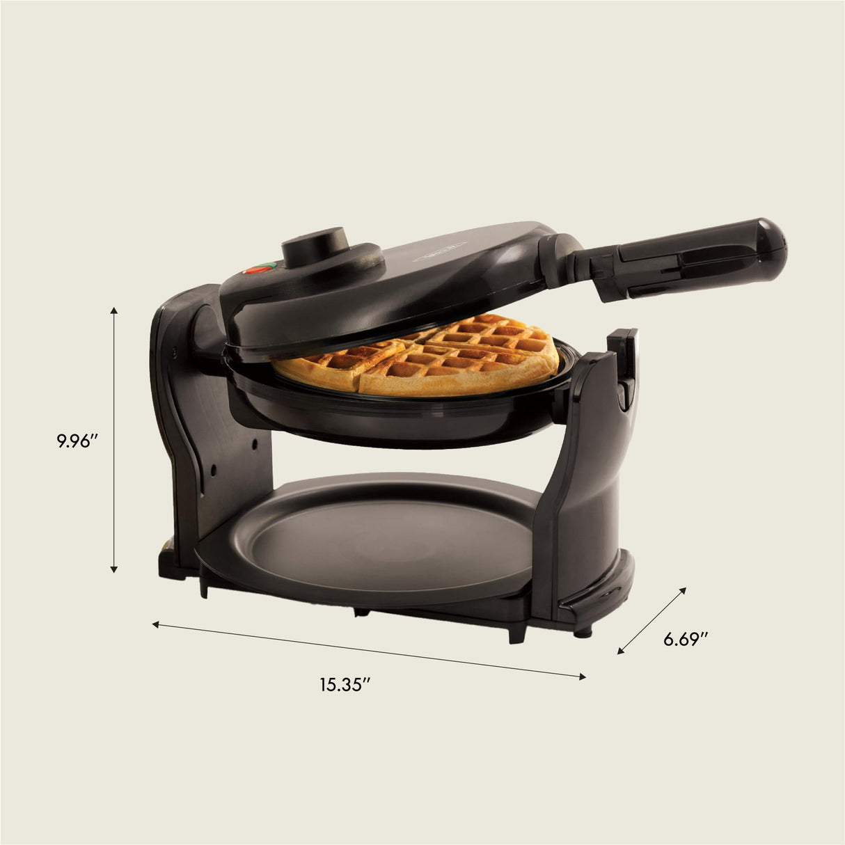 BELLA Classic Rotating Belgian Waffle Maker with Nonstick Plates, Removable Drip Tray, Adjustable Browning Control and Cool Touch Handles, Black BELLA