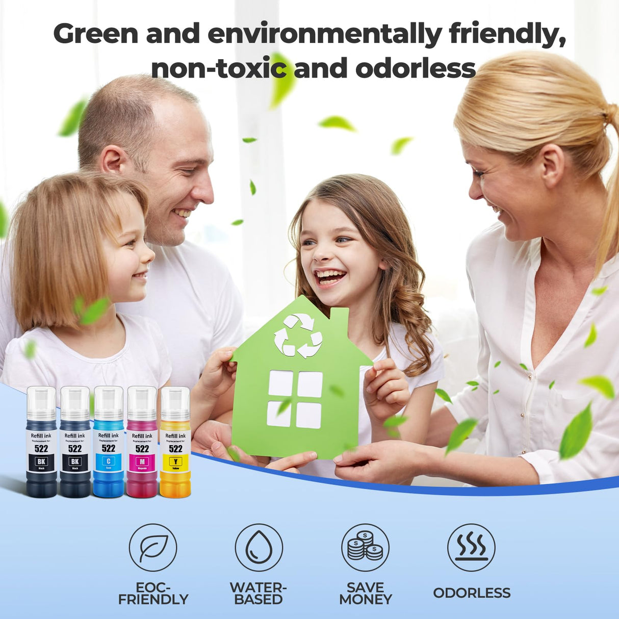 522 Ink Refill Bottles ET-2800 ET-4800 ET-2400 ET-2803 Ink Refill Replacement for Epson 522 Ink Refill Bottles Compatible for Ecotank for ET-2720 ET-4700 ET-4810 ET-2840 Printer (Not Subli Ink) Trokliey