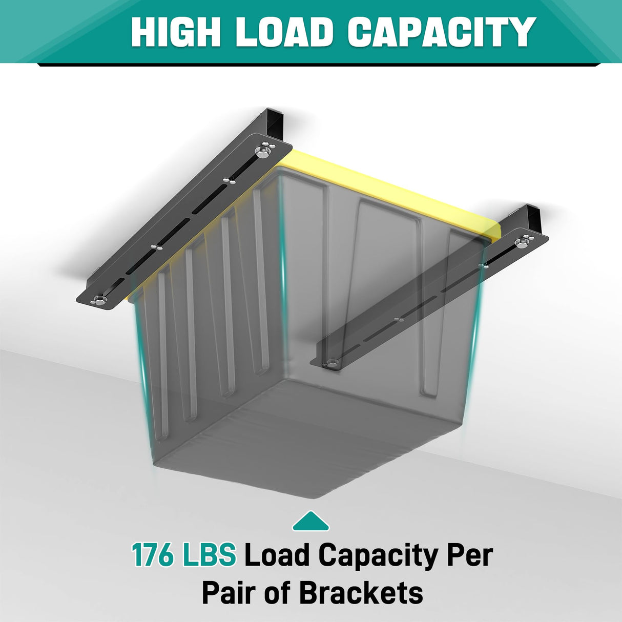 EVERHANGER Ceiling Storage Rack, Heavy Duty Overhead Garage Storage Rack, Adjustable Ceiling Bin Storage System, 6 Sets for 5 Bins, 26 Inch EVERHANGER