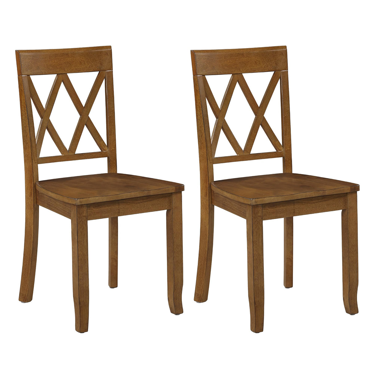 DUHOME Dining Room Chairs Set of 2,Farmhouse Dining Side Chairs with Cross Back Wooden Kitchen Chairs for Home Kitchen, Dining Room Antique Walnut DUHOME