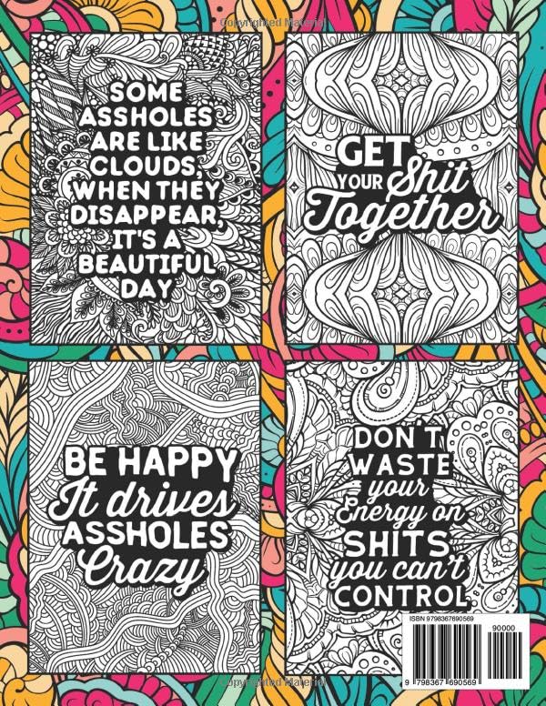 Self-Love Positive Thoughts & Swear Words: Inspirational Quotes & Motivational Coloring Book for Adults WoodArtSupply