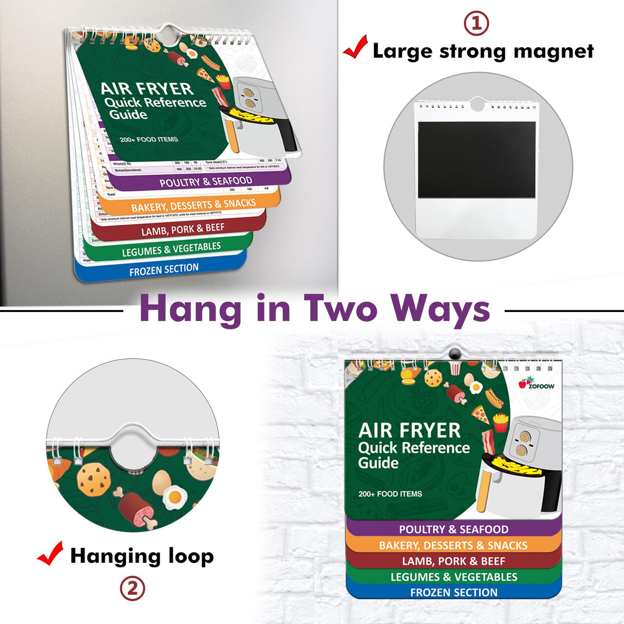 ๐ถ๐๐๐ 200 ๐ญ๐๐๐
๐ Air Fryer Cheat Sheet Magnets Cooking Guide Booklet, Air Fryer Cooking Guide Magnetic Cookbook, Air Fryer Magnetic Cheat Sheet Set(Air Fryer Accessories) WoodArtSupply