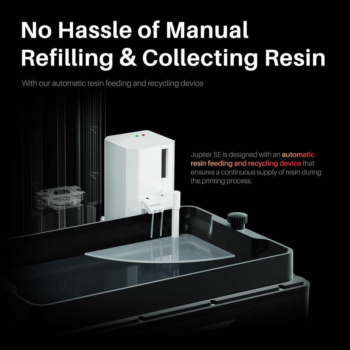 ELEGOO Jupiter SE Resin 3D Printer, Large MSLA 3D Printer with 12.8-inch 6K Monochrome LCD, Printing Size of 10.94 x 6.15 x11.81 Inch ELEGOO