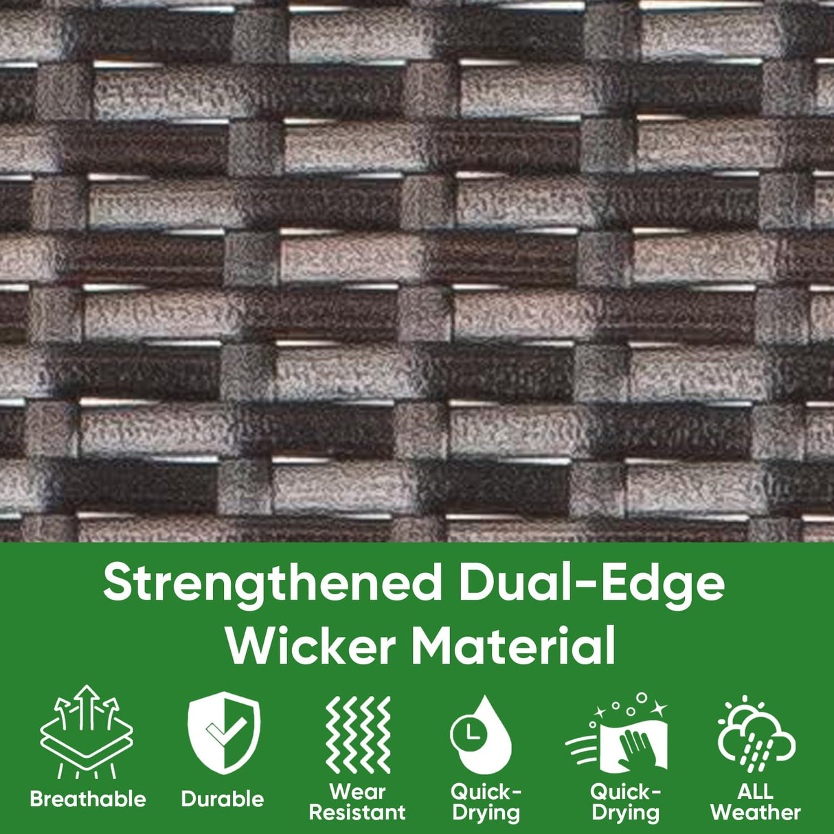 SAILARY Outdoor Wicker Patio Dining Chairs with Padded Cushions Set of 2: Porch Rattan Chairs Club Chairs with High Back and Deep Seating 350lbs, Brown SAILARY