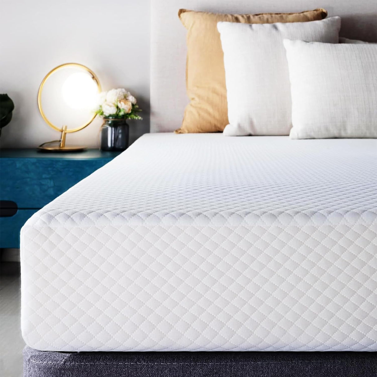 BreezeRest Twin Mattress 6 Inch Memory Foam Mattress Bed in a Box,Medium Firm Cooling Gel Green Tea Twin Size Mattress with Breathable Soft Fabric Cover CertiPUR-US colchones Twin Pressure Relief BreezeRest