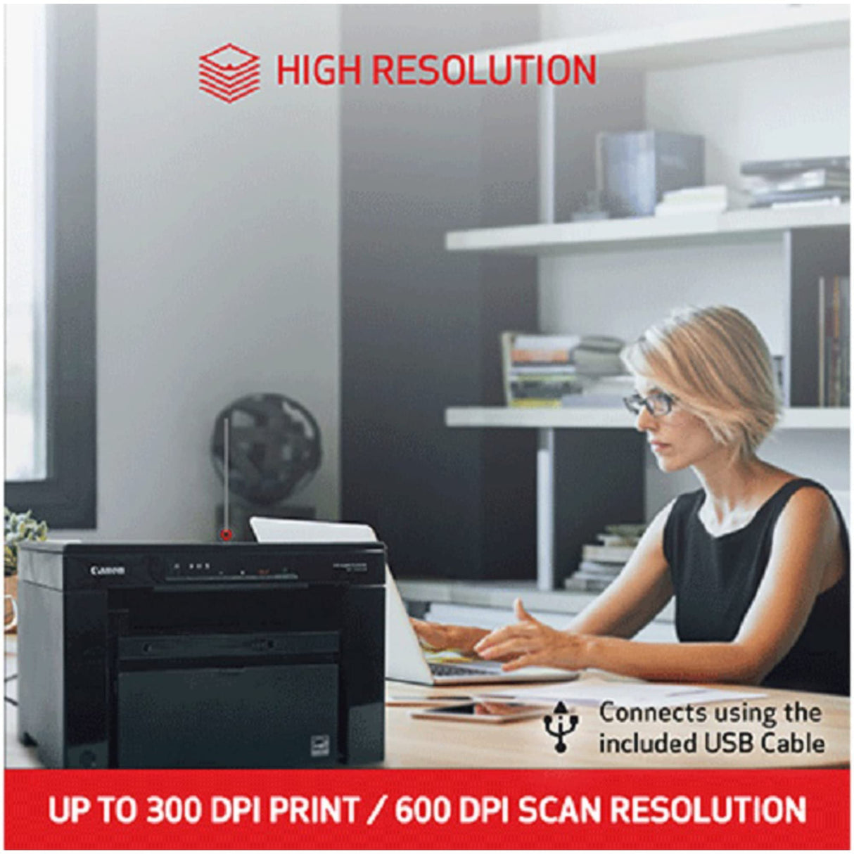 Canon imageCLASS MF3010 VP Wired Monochrome Laser Printer with Scanner, USB Cable included, Black Canon