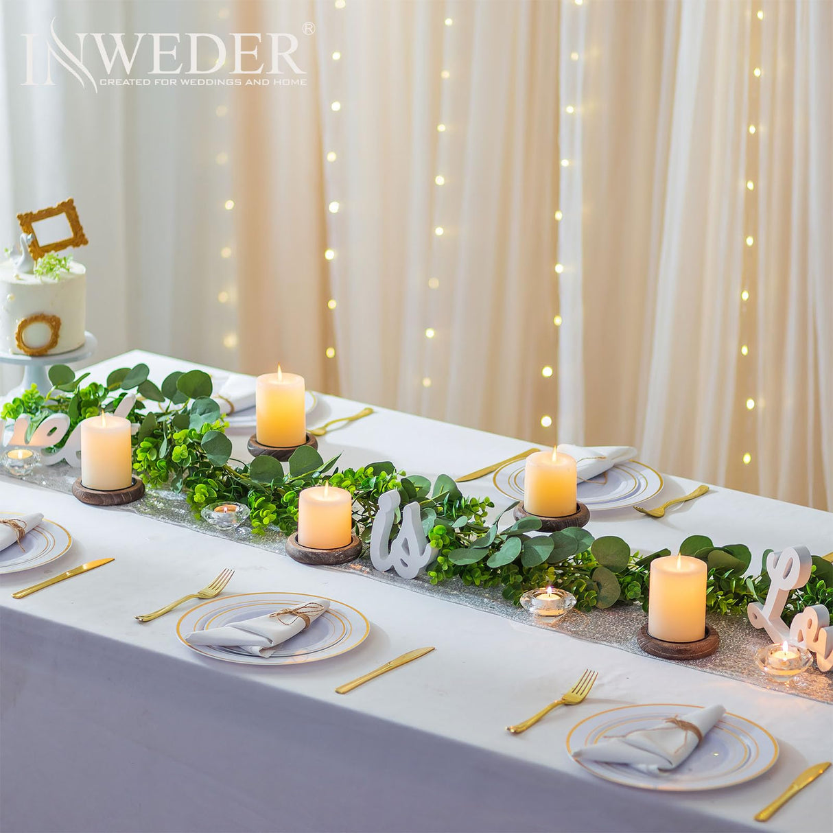 Wood Candle Holders Candle Plate: 2 Pcs Wooden Candle Plate for Pillar Candles Farmhouse Candle Tray Candle Holder Set Small Rustic Candle Holder Plate Stand Dish for Event Home Inweder