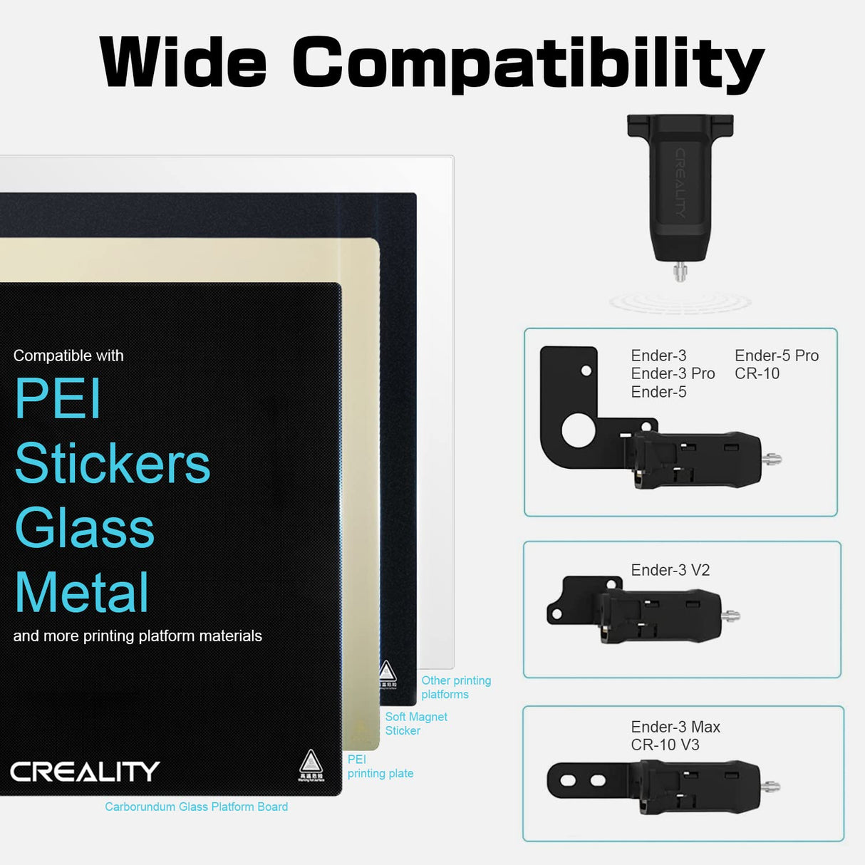 Creality Ender 3 Auto Bed Leveling Kit, Official CR Touch for Ender 3 V2/Ender 3 Pro/Ender 3 Max/Ender 5/CR-10 with 32 Bit V4.2.2/V4.2.7 Mainboard, 3D Printer Leveler Sensor Tool Kit Silicone Mounts Mefine