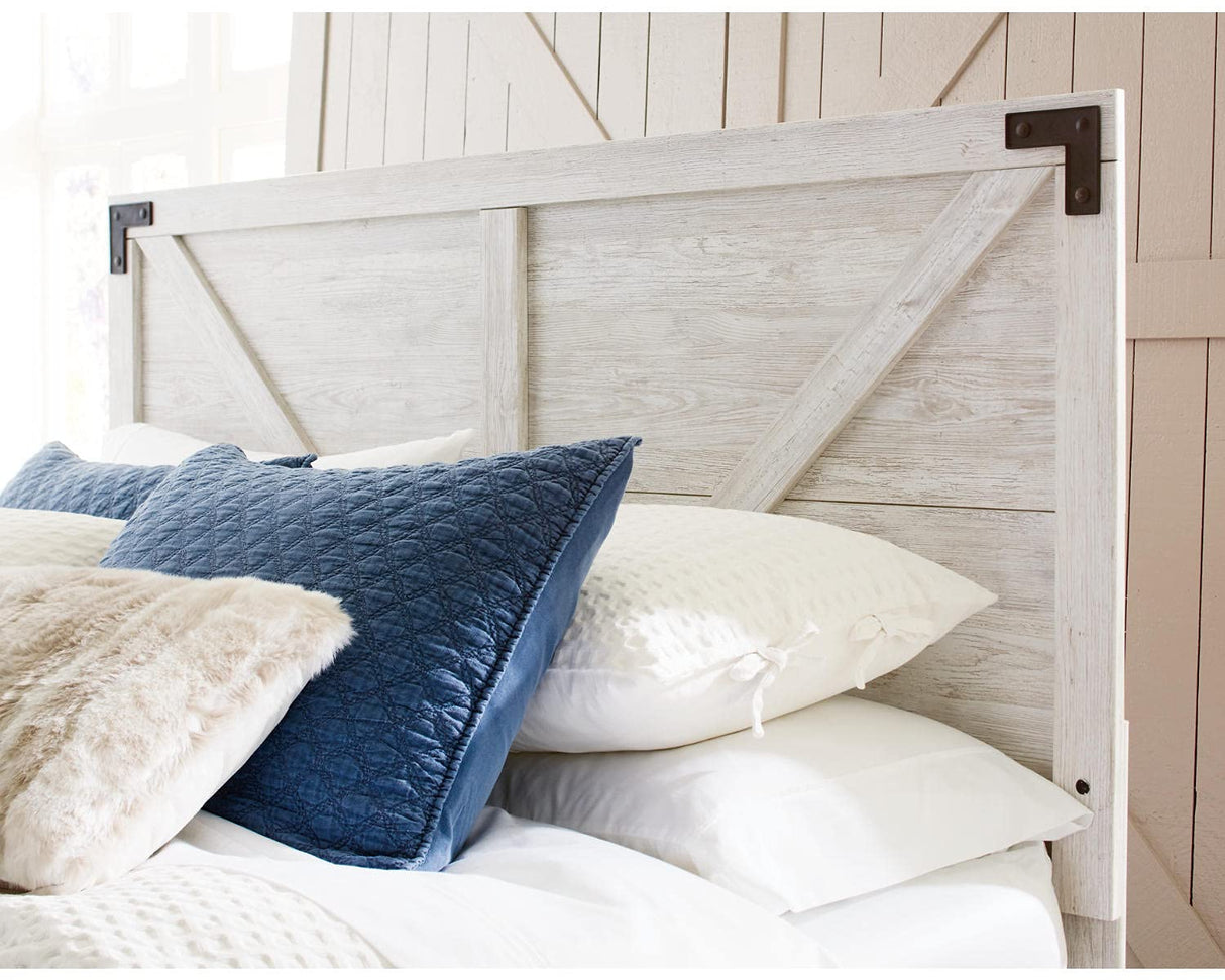 Signature Design by Ashley Shawburn Modern Farmhouse Headboard, Full, Whitewash Signature Design by Ashley
