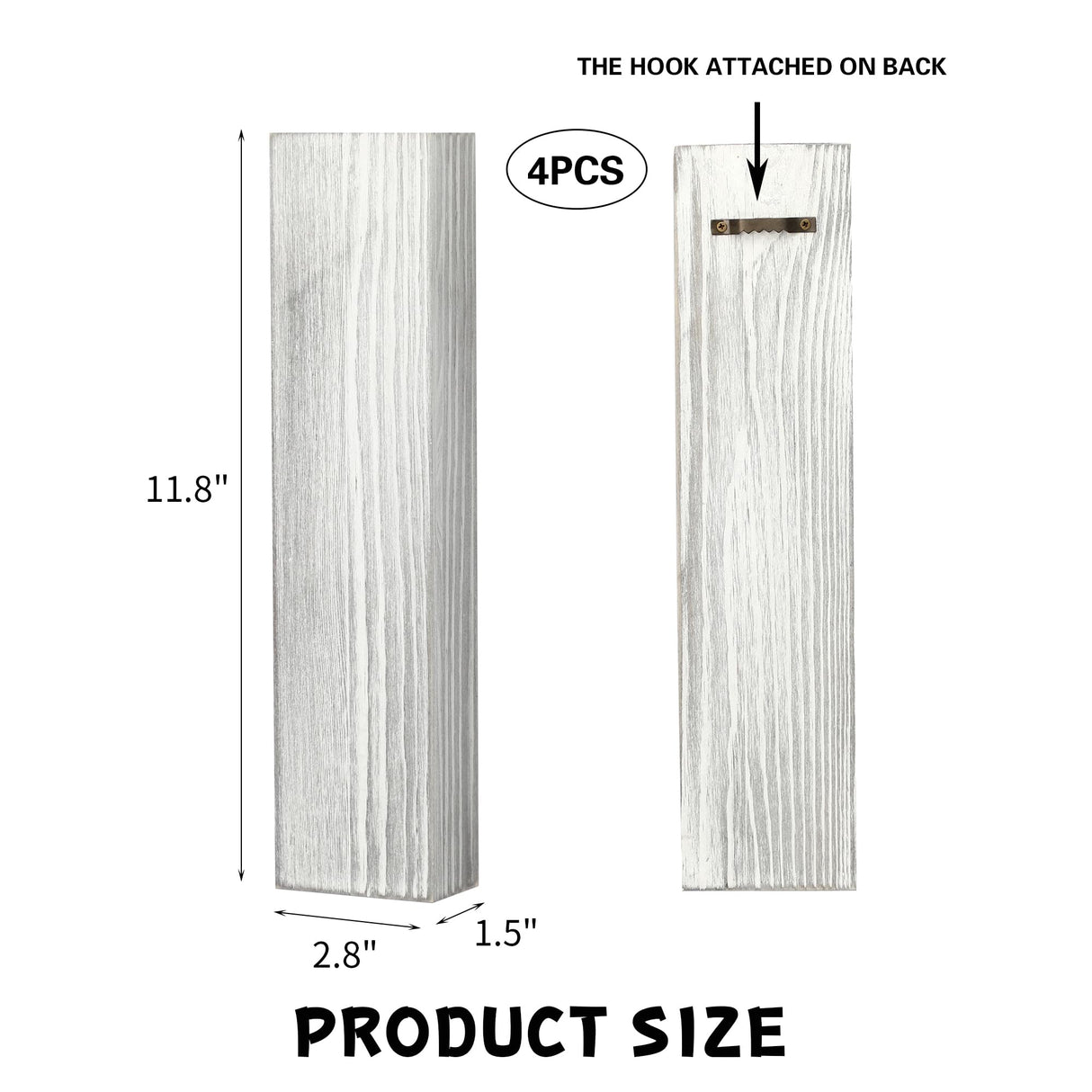 Wood Wall Planter 4 Pack Wall Decor for Artificial Flower Plants Wooden Plants Holders Wall Plant Pocket Vase Hanging for Living Room Bedroom Dining Room Bathroom Indoor Decroation (Light Grey) Rmeosye