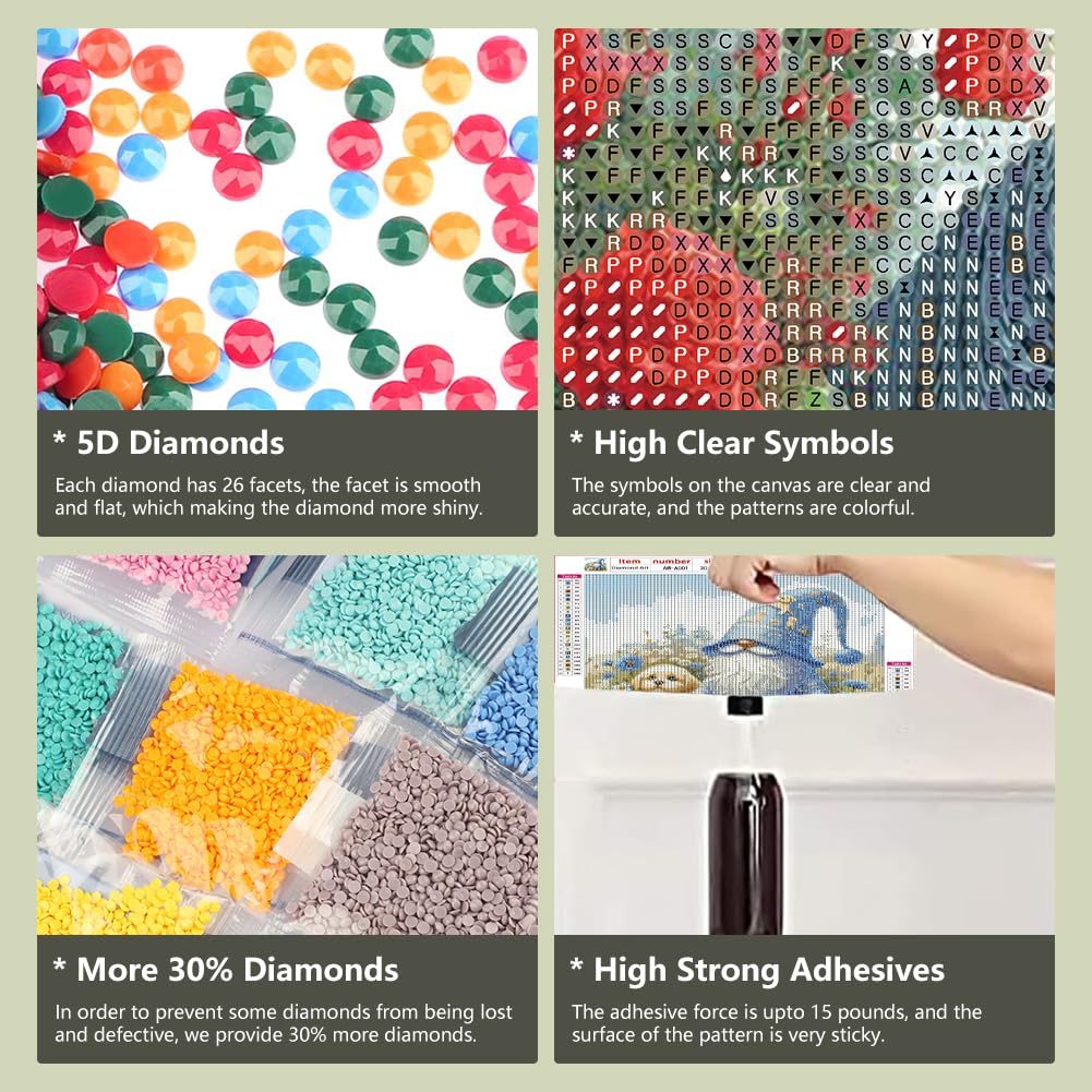 AMORARS Horse Diamond Painting Kit for Adults, 5D Flower Diamond Art for Beginners - DIY Full Diamond Dot Gem Art Painting, Suitable Gifts and Home Wall Decoration Crafts, 12x12Inch AMORARS