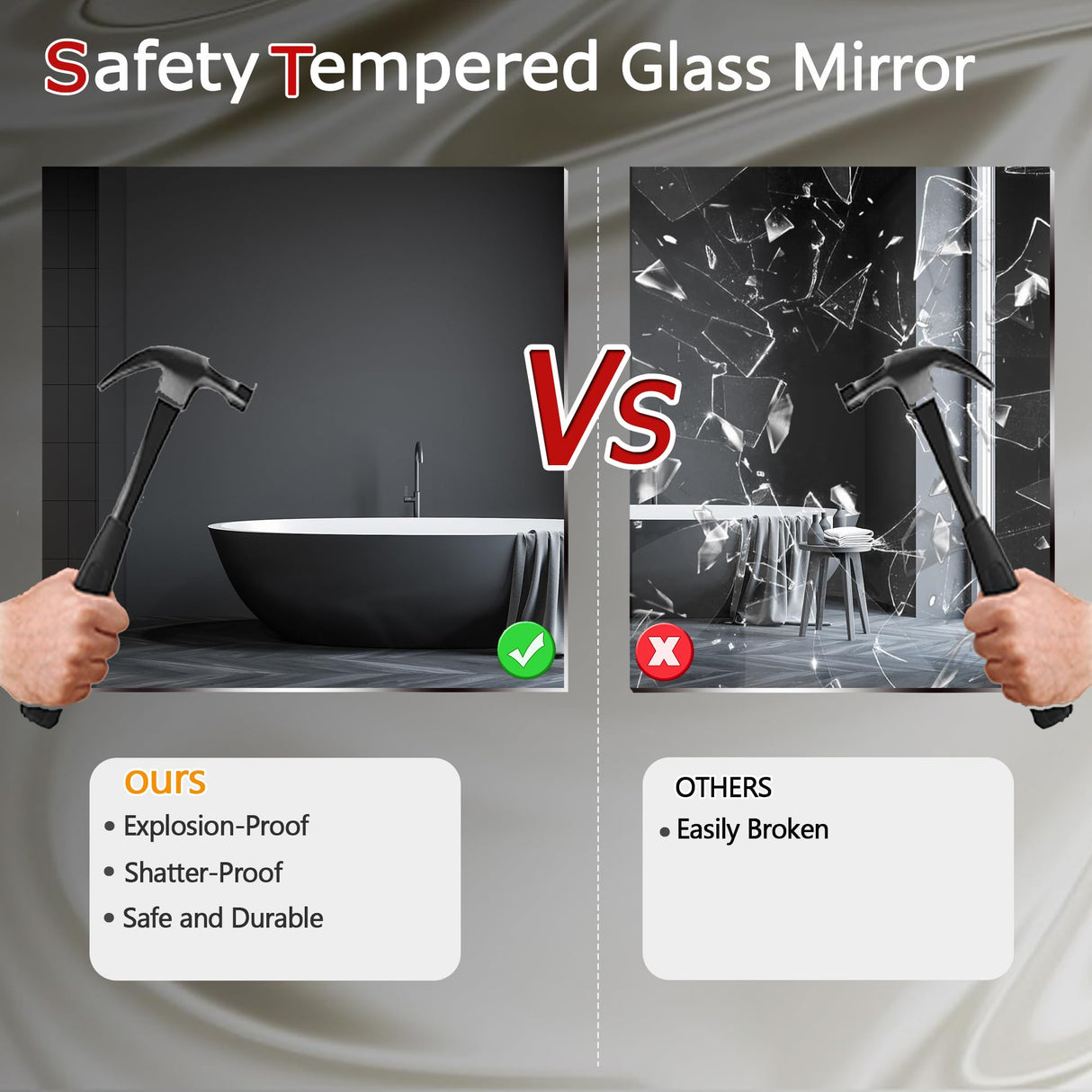 CULER White Bathroom Wall Mirror,20 x 30 Inch Rectangle Vanity Modern Tempered Glass Mirror for Bedroom,Living Room,Entryway CULER