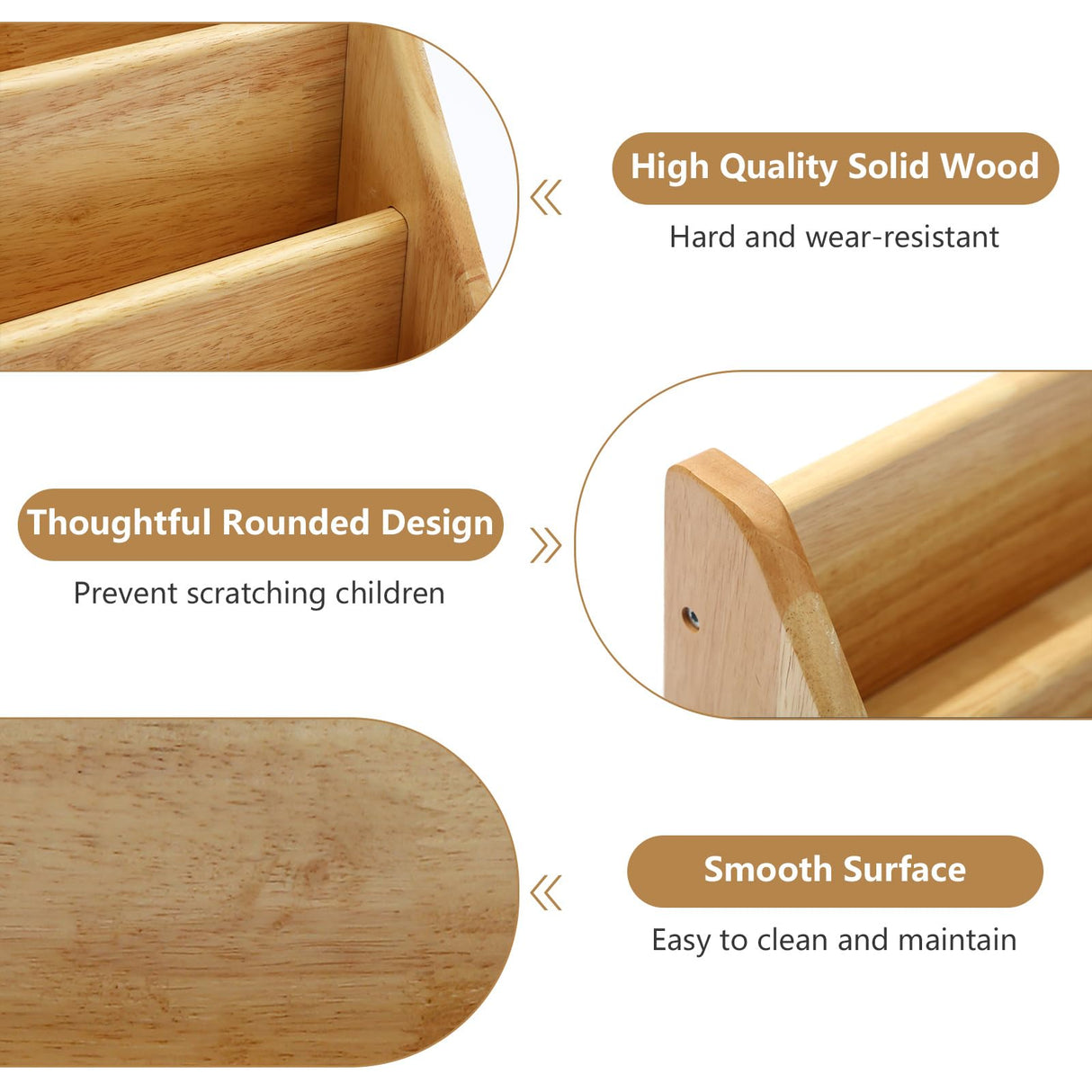 Nuoex 5-Tier Wooden Montessori Bookshelf with Chalkboard for Toddlers Nuoex