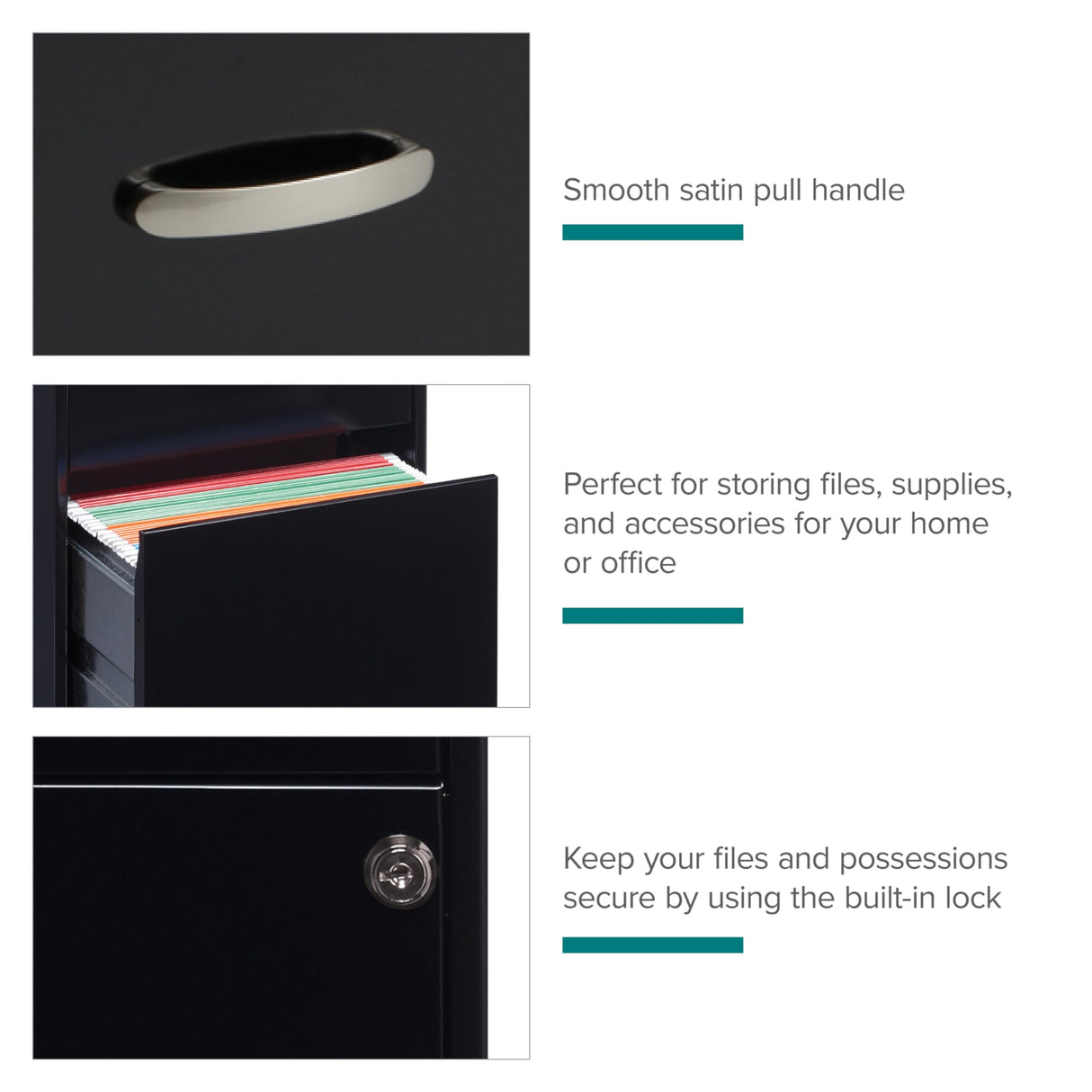 Lorell SOHO 18" 3-Drawer Vertical File Lorell