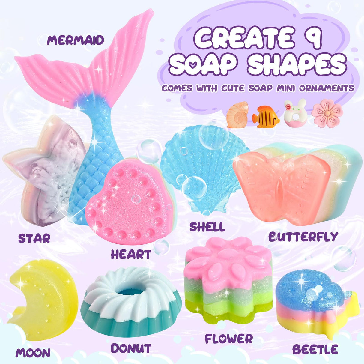Jcoos Soap Making Kit for Kids, Make Your Own Soap Kit Soap Making Kit Science Kits for Kids Age 8-12, 9 Soap Mold, Soap Base, Scents, Activities Girls Crafts Ages 6-8 4-8 Christmas Gifts Jcoos