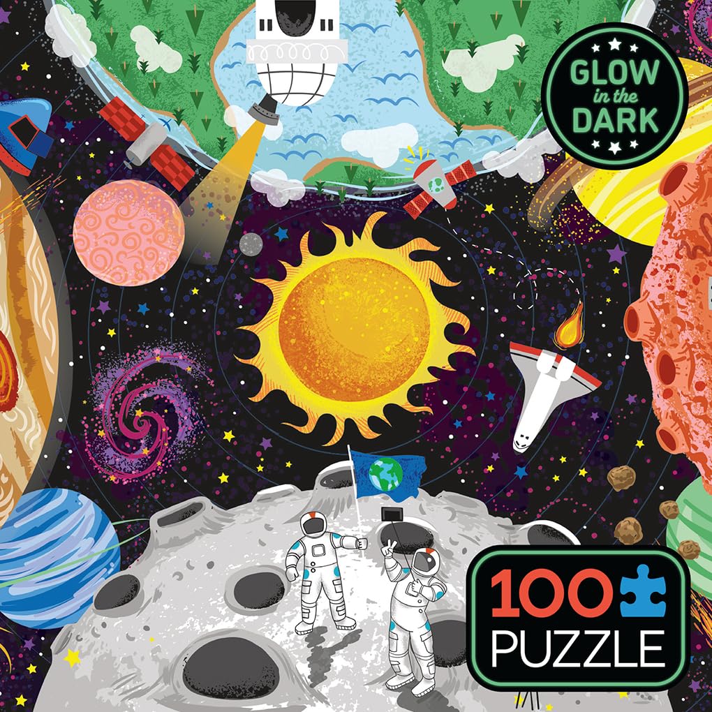 Ceaco - Glow in The Dark - Outer Space Adventure - 100 Piece Jigsaw Puzzle Ceaco
