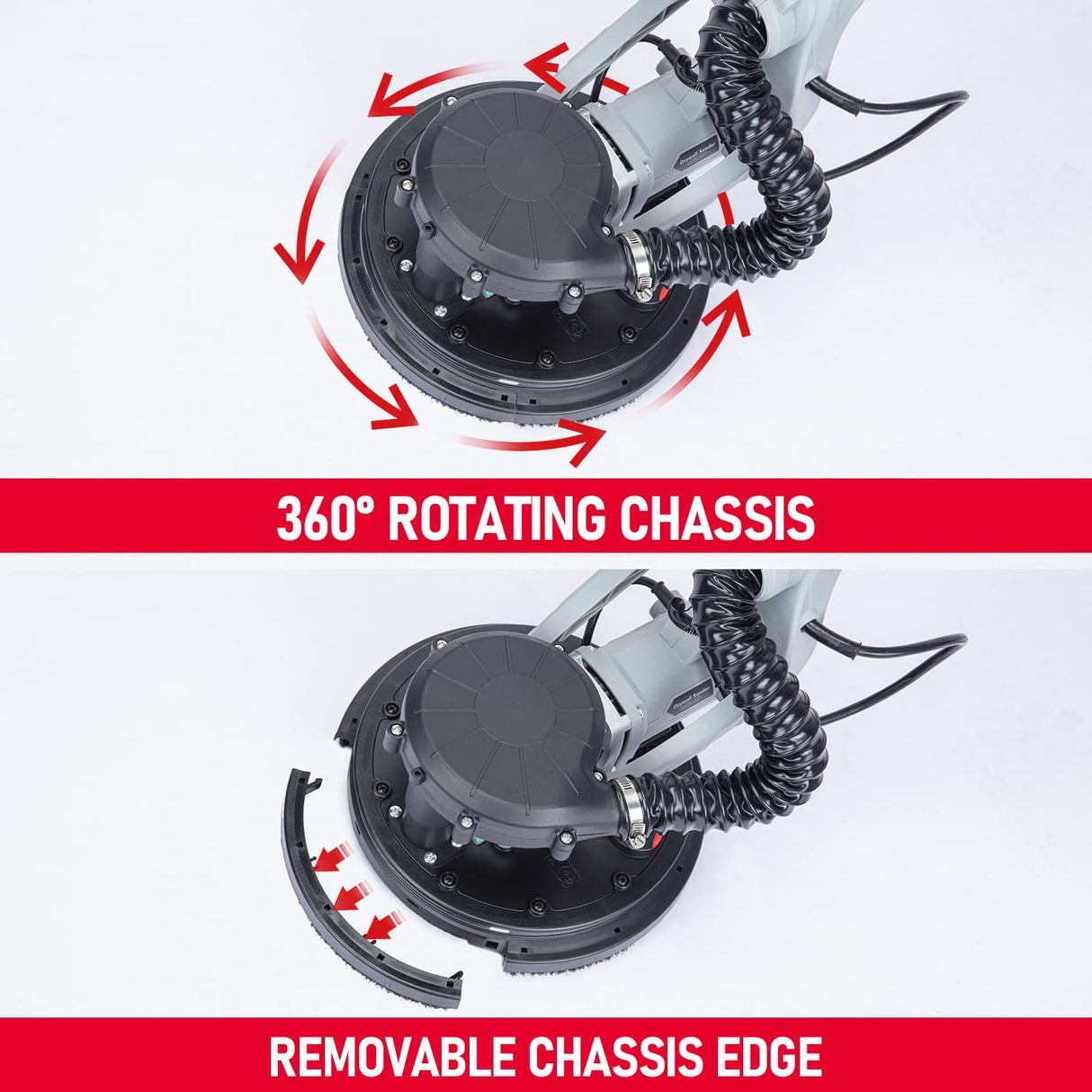 Drywall Sander, 800W Electric Sander with 12 Sanding Discs, Variable Speed 800-1800 RPM Wall Sander with Automatic Dust Removal System, LED Lights, Extendable Handle, Dust Bag & Carrying Bag Garvee