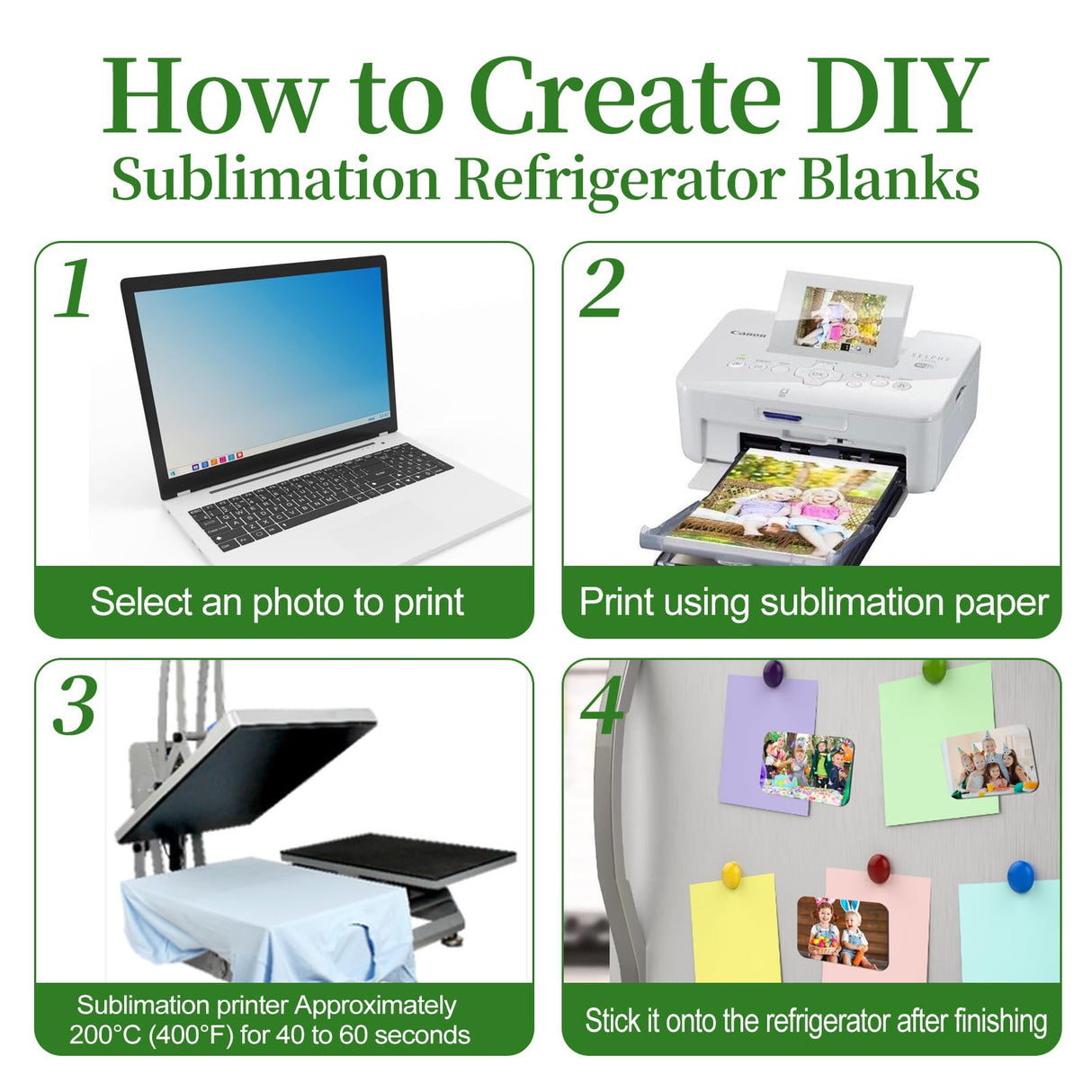 120 Pcs 2.8 x 2 Inch Thick Sublimation Blank Refrigerator Magnets Blanks Sublimation Magnet with 60 Pcs Fridge Magnets, 60 Pcs Larger Square Blanks for Kitchen Microwave Oven Office Supplies SENONAPO