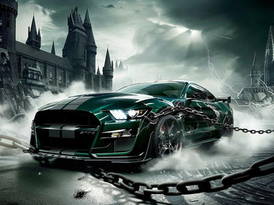 MaiYiYi Hell Racing Diamond Painting Kits, 5D Full Round Drill Sport Car Diamond Painting Art, Racing Car Paint with Gems for Adult Beginner Home Wall Decor Arts Crafts Kit (40X30CM)