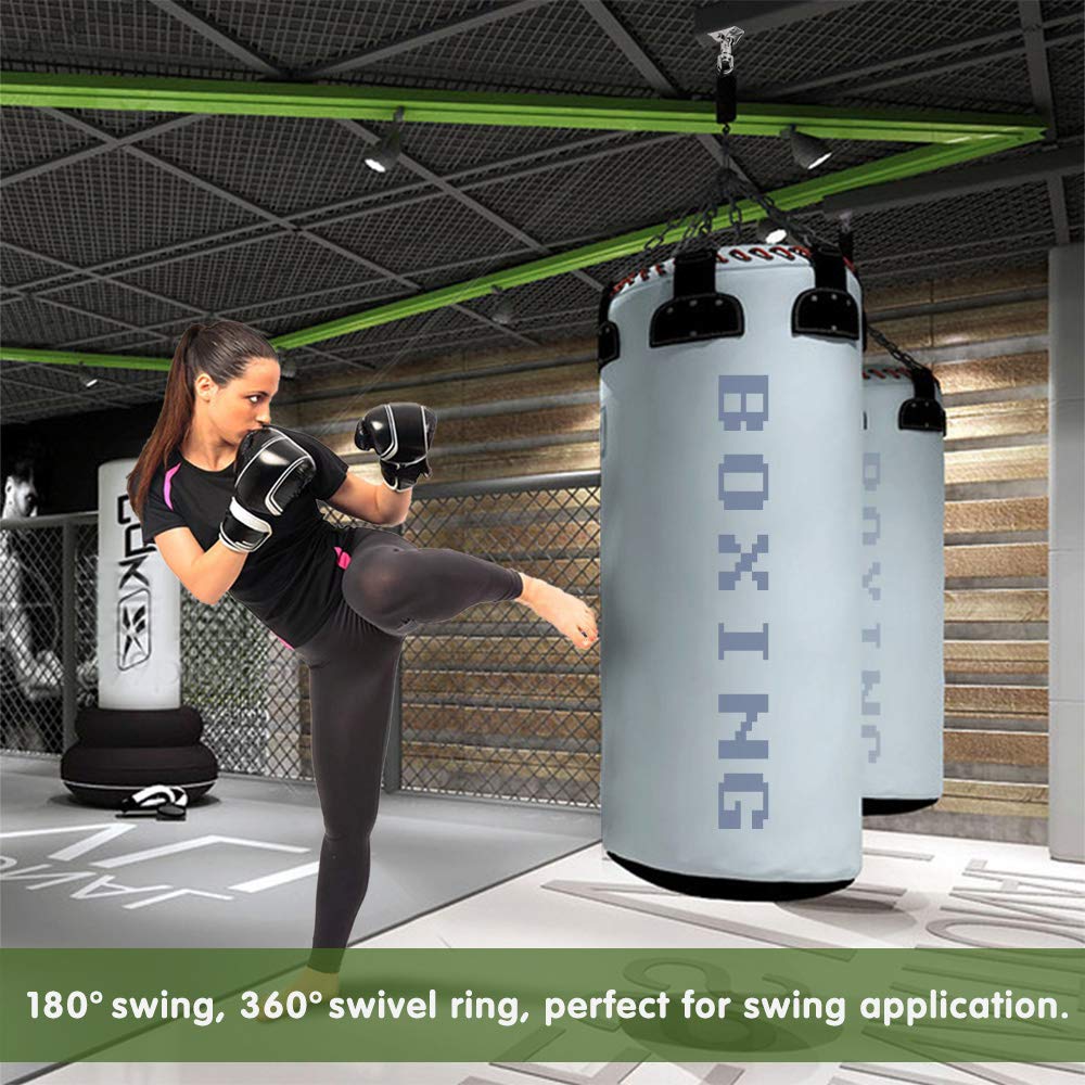 WAREMAID 2 Pack Heavy Duty 360 Swivel Hanger, Stainless Steel Swing Hook for Ceiling, Wooden Swing Set Bracket, Punching Bag Hanger for Playground Gym Rope Hammock Chair, 1200 Lb Load WAREMAID