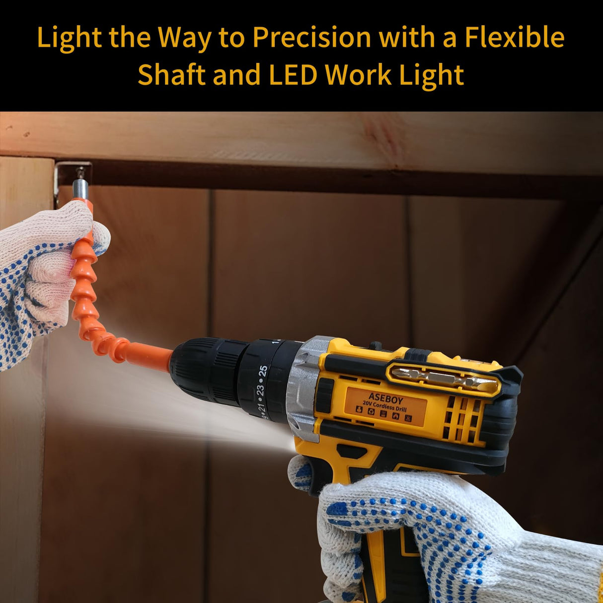 Aseboy Cordless Drill with Battery and Charger, Power Drill Cordless, Electric drill Set with 3/8 Keyless Chuck, 25+3 Torque Settings for Screwdriving, Drilling (1Battery) Aseboy