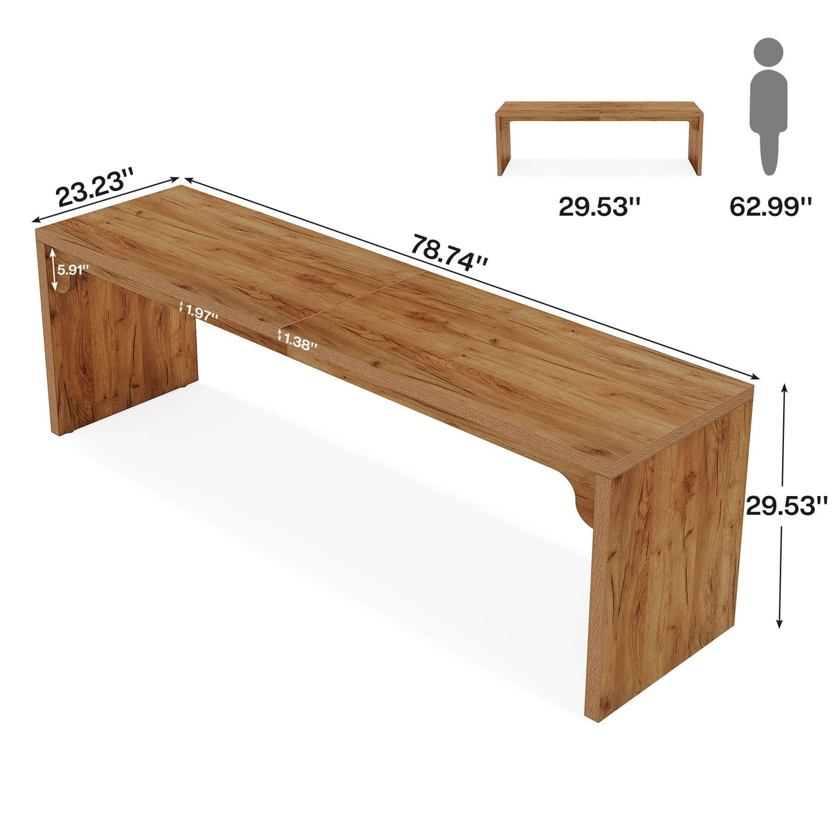 Tribesigns 78.7 Inches Long Computer Desk, Wooden Extra Long Desk Double Desk Workstation, 2 Person Desk for Home Office, Large Writing Desk for 2 People Tribesigns