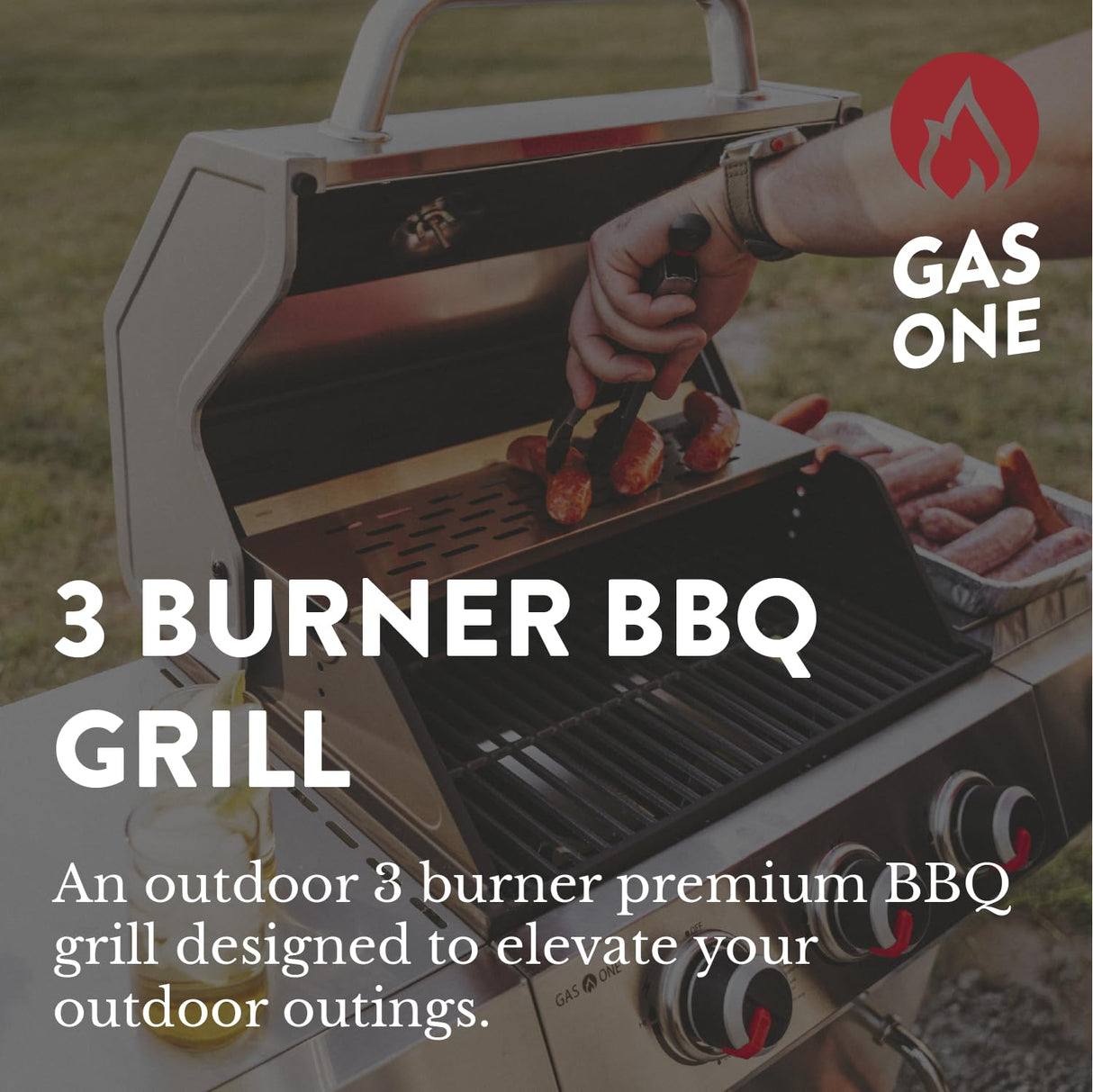 GasOne Deluxe 3+1 Burner Stainless Steel– Outdoor Cabinet Style with Side Burner - Wheels - High-Temperature Paint Coating Gas BBQ Grill – Elegant and Luxurious Design Gas One