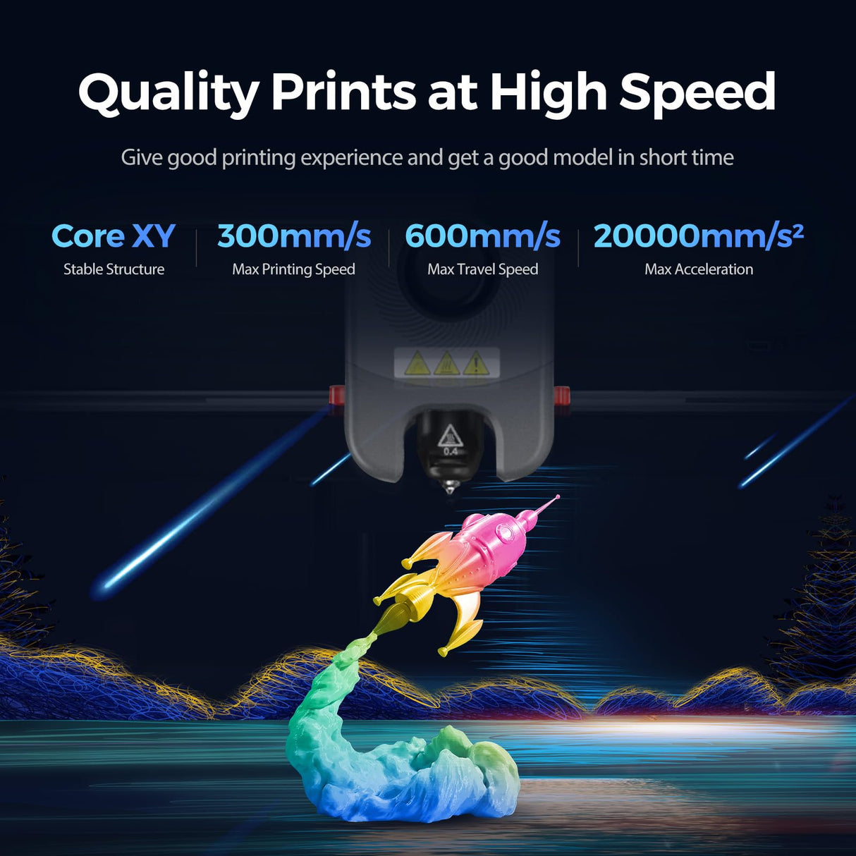 FLASHFORGE Adventurer 5M 3D Printer with Sparkle Sky Blue ASA 1KG FilaBees