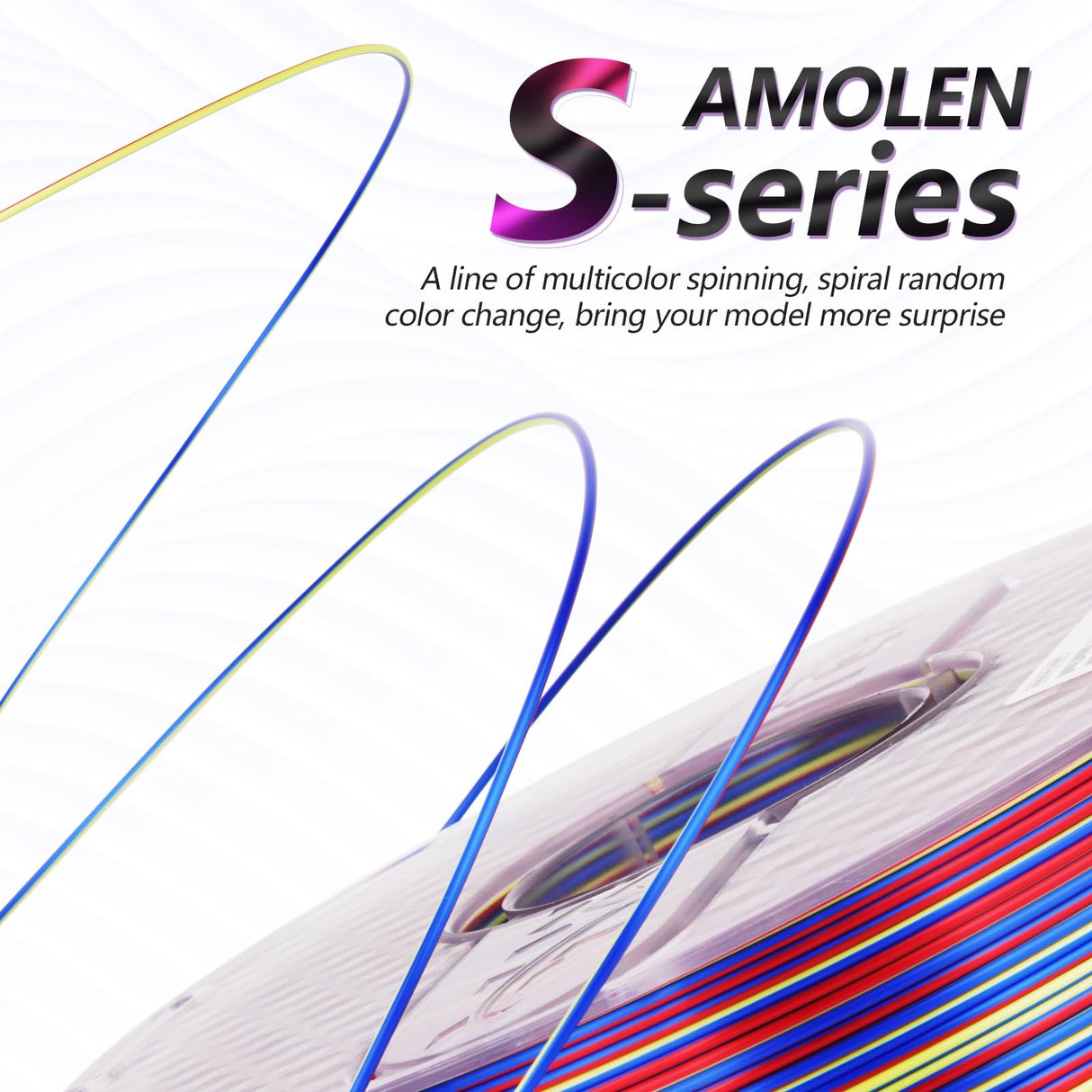 AMOLEN Silk PLA 3D Printer Filament, Shiny Multicolor Rainbow PLA Filament 1.75mm, Fast Color Change PLA 3D Printing Filament for Most FDM 3D Printer, Blue Red YellowGreen AMOLEN