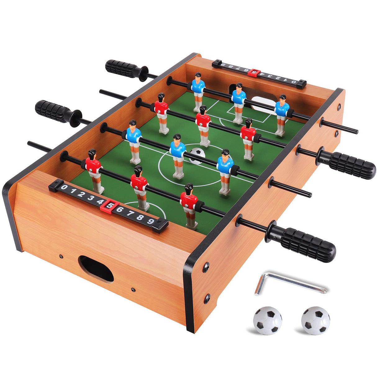 WIN.MAX Mini Foosball Table (Upgrade) 20-Inch Foosball Table Adult Size Top Football/Soccer Game Table for Kids Easy to Store WIN.MAX