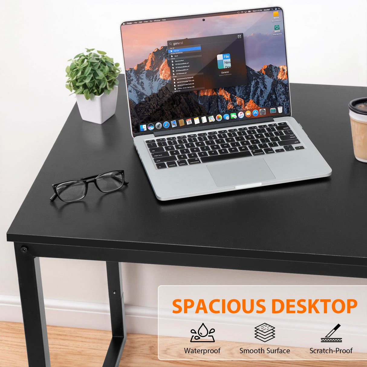 ZenStyle Computer Desk 55" Large Office Desk Computer Table Laptop PC Simple Study Writing Desk for Home Office, Black ZenStyle