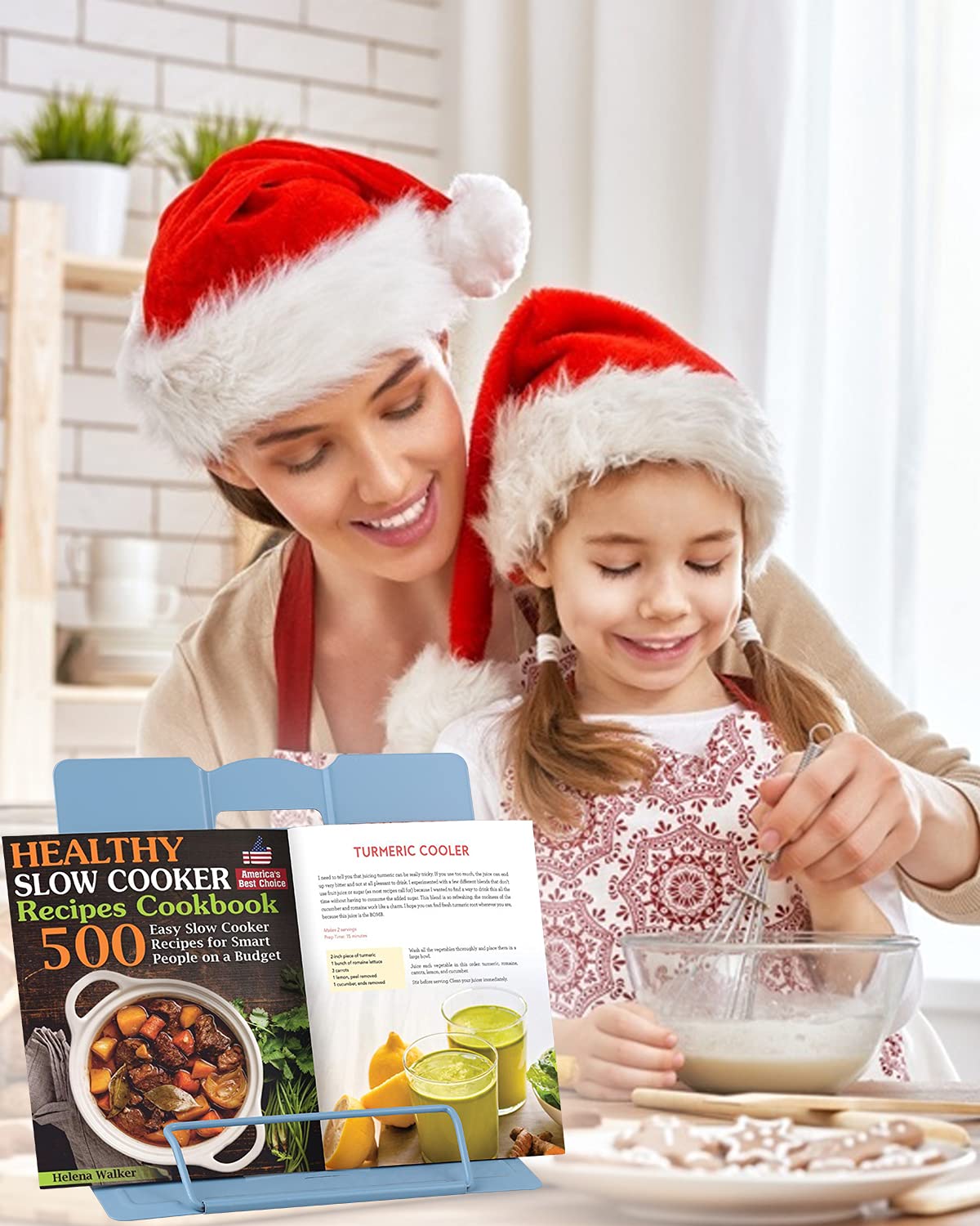 MSDADA Desk Book Stand Metal Reading Rest Book Holder Adjustable Cookbook Documents Holder Bookstands for Recipes Textbook Music Books Christmas Gift for Age 3,4,5,6,7,8,9,10+ Boys Girls (Light Blue) MSDADA