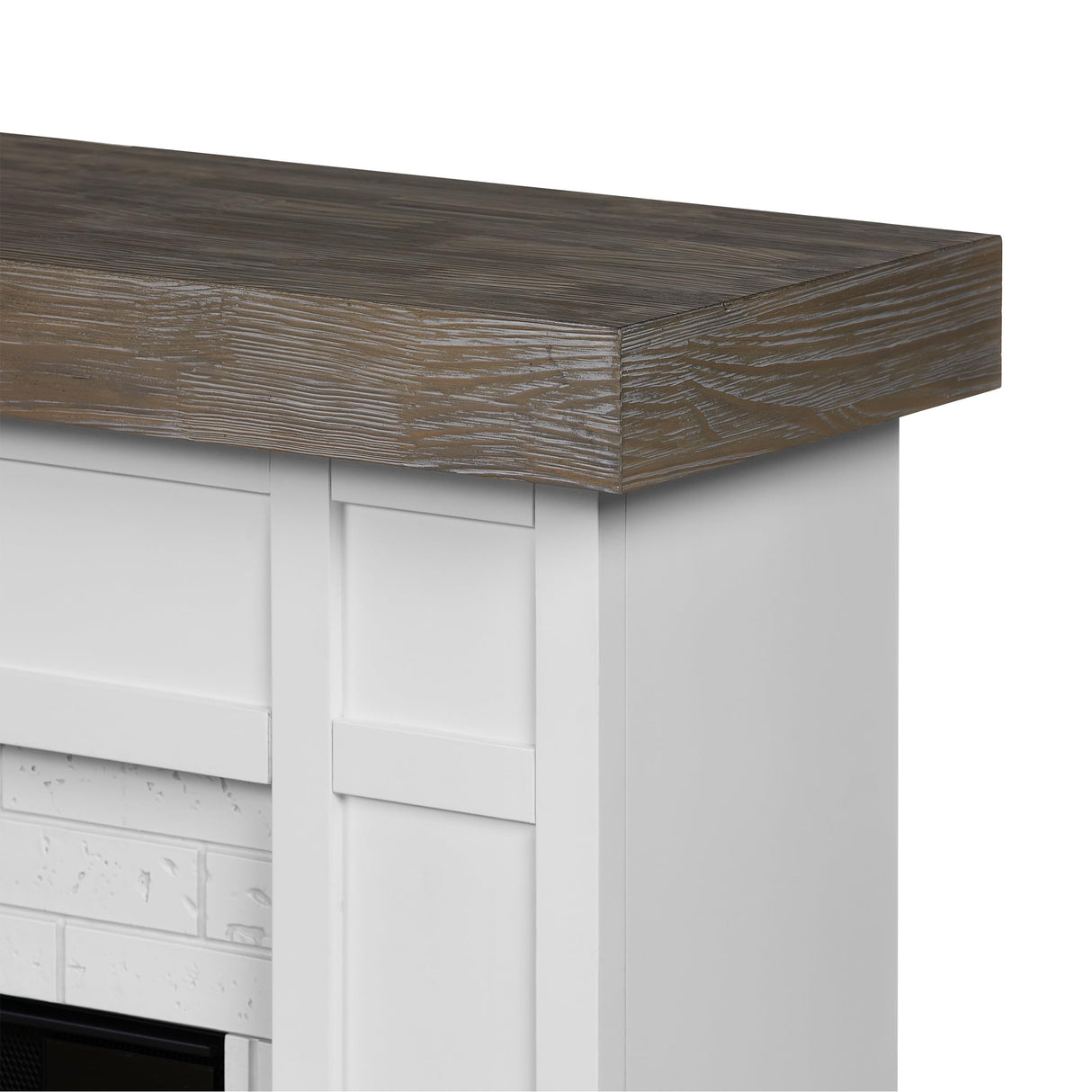 Real Flame Cravenhall Landscape Electric Fireplace with Mantel for Living Room or Bedroom, Replaceable Fireplace Insert Heater, Realistic Log and Flame Effect, Remote Control, Timer, White Real Flame