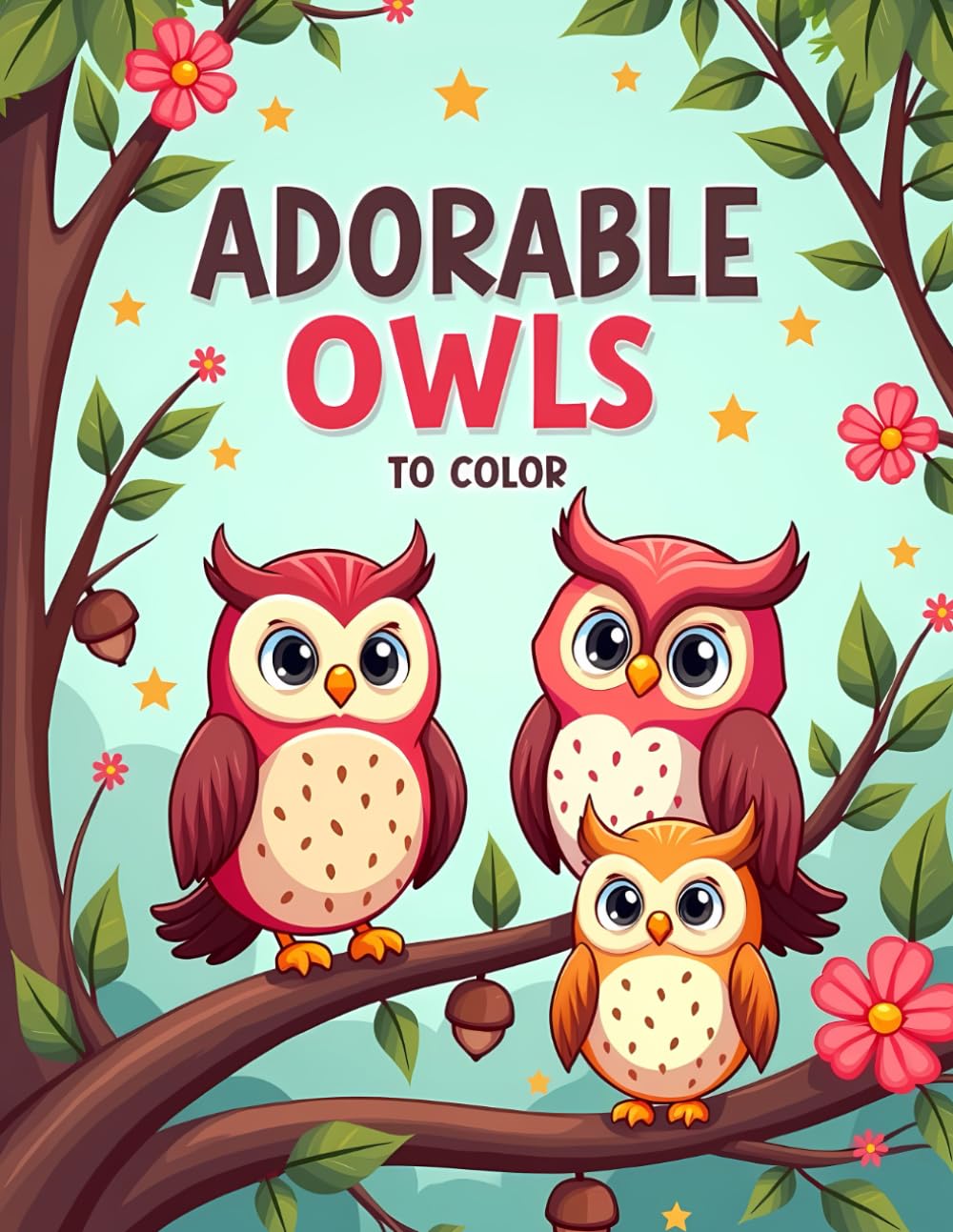 ADORABLE OWLS TO COLOR: Cute Owl Coloring Book for Kids Majosta