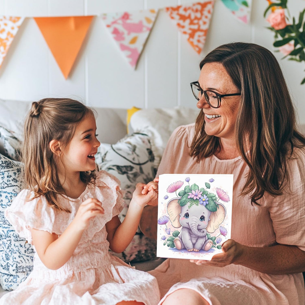 Aestalrcus Framed Paint by Numbers Kit for Adults Beginners - Elephant Paint by Numbers with Frame Kids,Paint by Number (12 * 12 Inch) Paint by Number for Adults Gift Home Wall Decor Aestalrcus