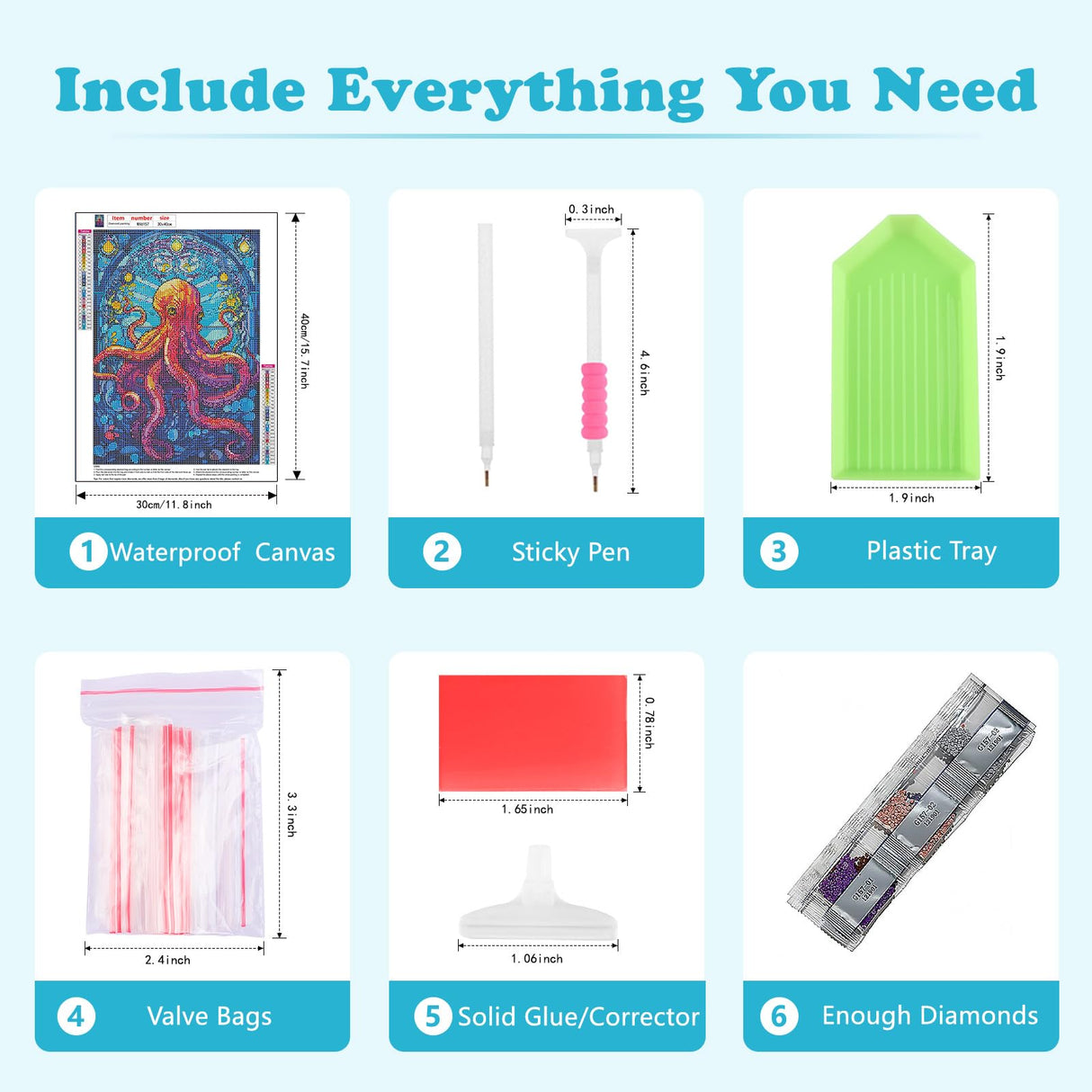 SENQAO Octopus Diamond Art Kits for Adults, Stained Glass Full Drill Diamond Dots Paintings for Beginners, Round 5D Paint with Diamonds Pictures Gem Art Painting Kits DIY Crafts Kits 30x40cm SENQAO