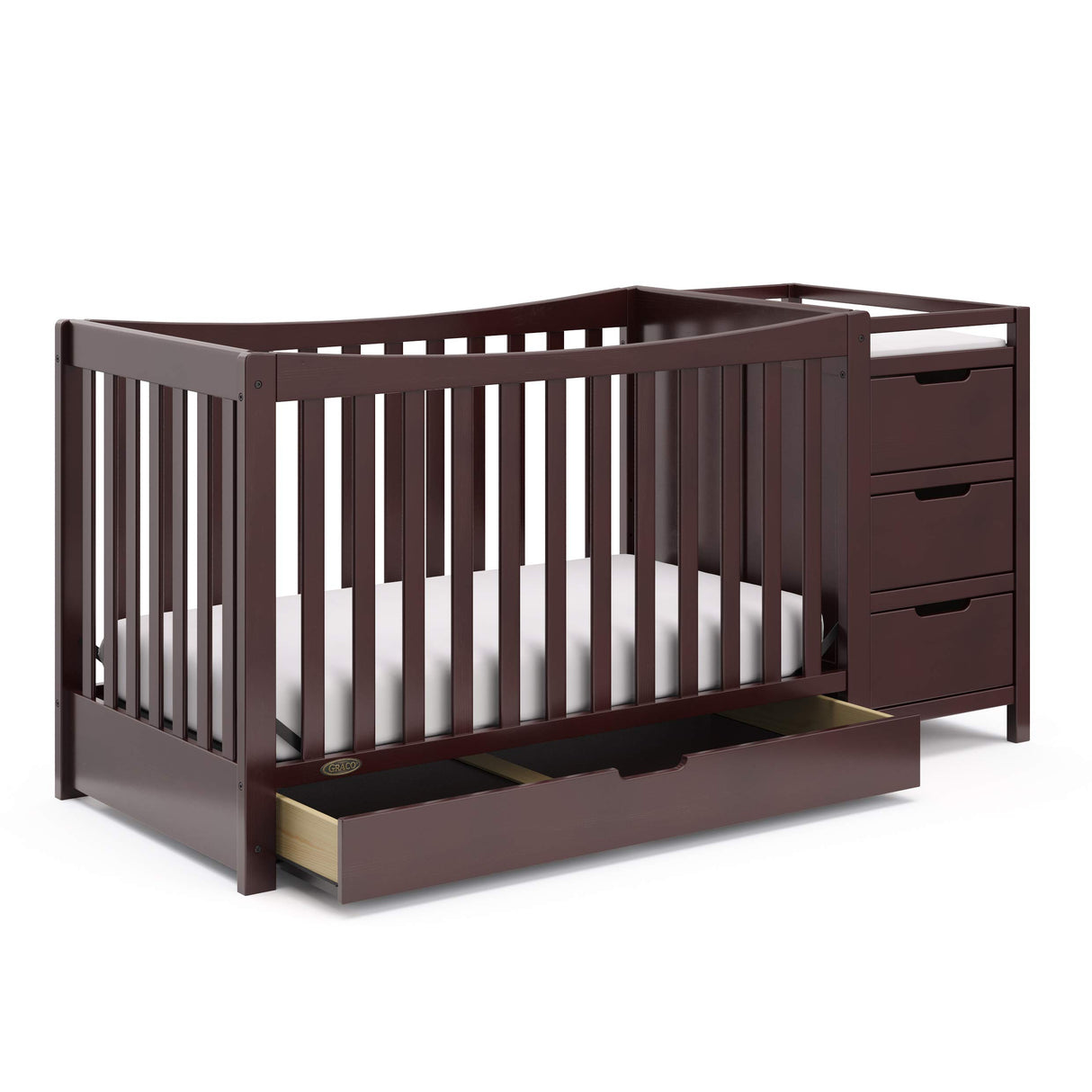 Graco Remi 4-In-1 Convertible Crib & Changer With Drawer (Espresso) – GREENGUARD Gold Certified, Crib And Changing-Table Combo, Includes Changing Pad, Converts To Toddler Bed, Full-Size Bed Graco